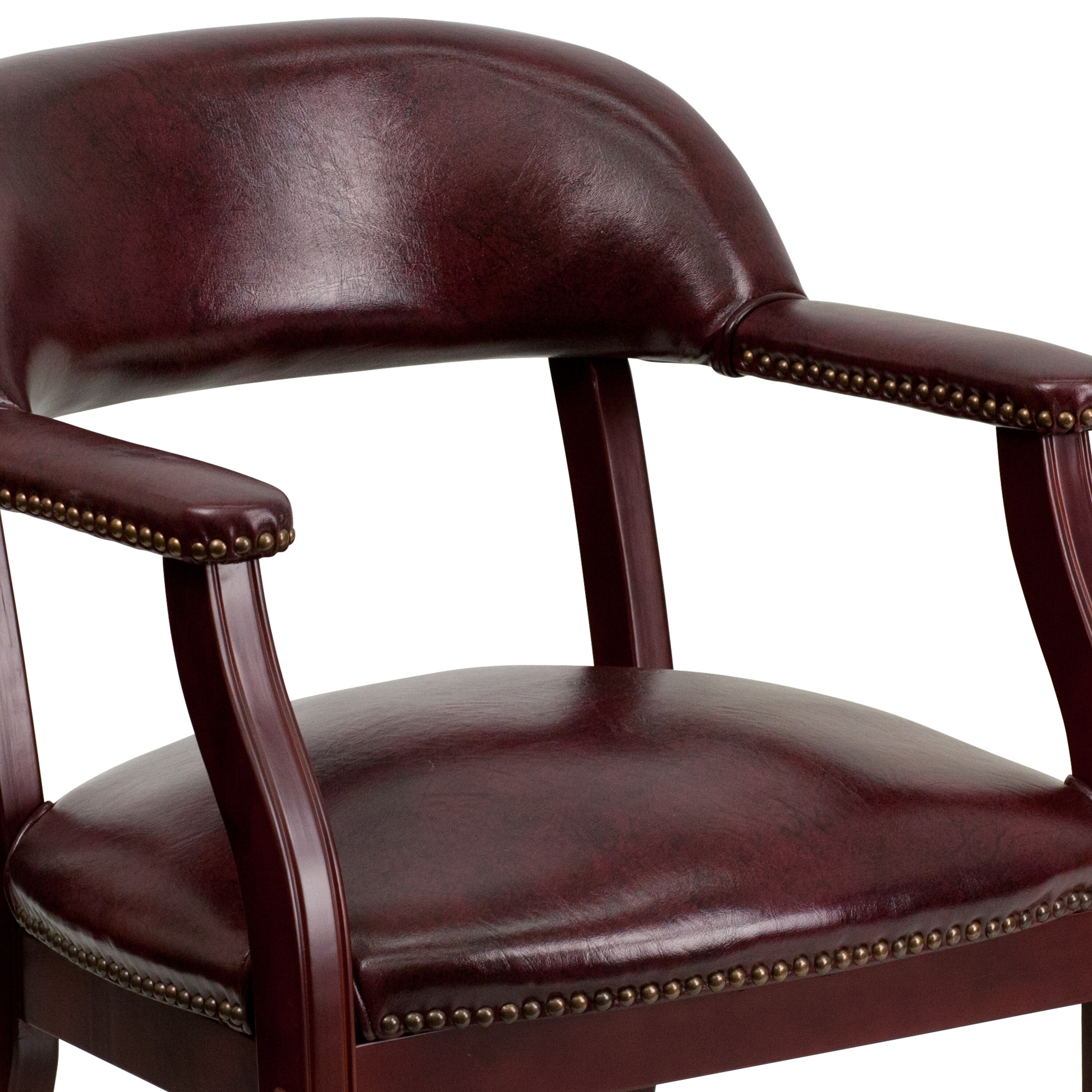 Flash Furniture Burgundy Leather Pillow Back Office Chair with Nailhead Trim