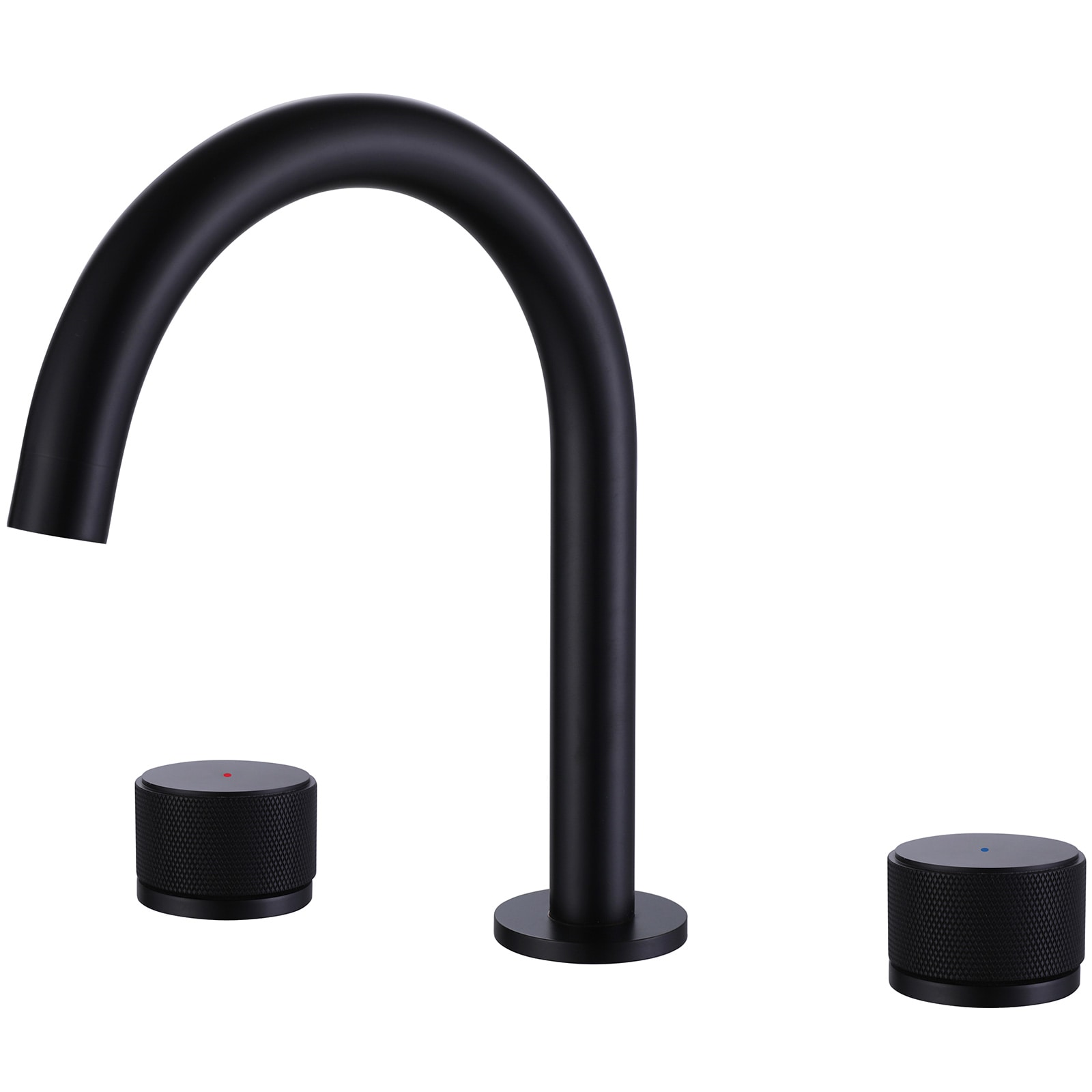 BWE Matte Black Widespread 2-Handle WaterSense Bathroom Sink Faucet In ...