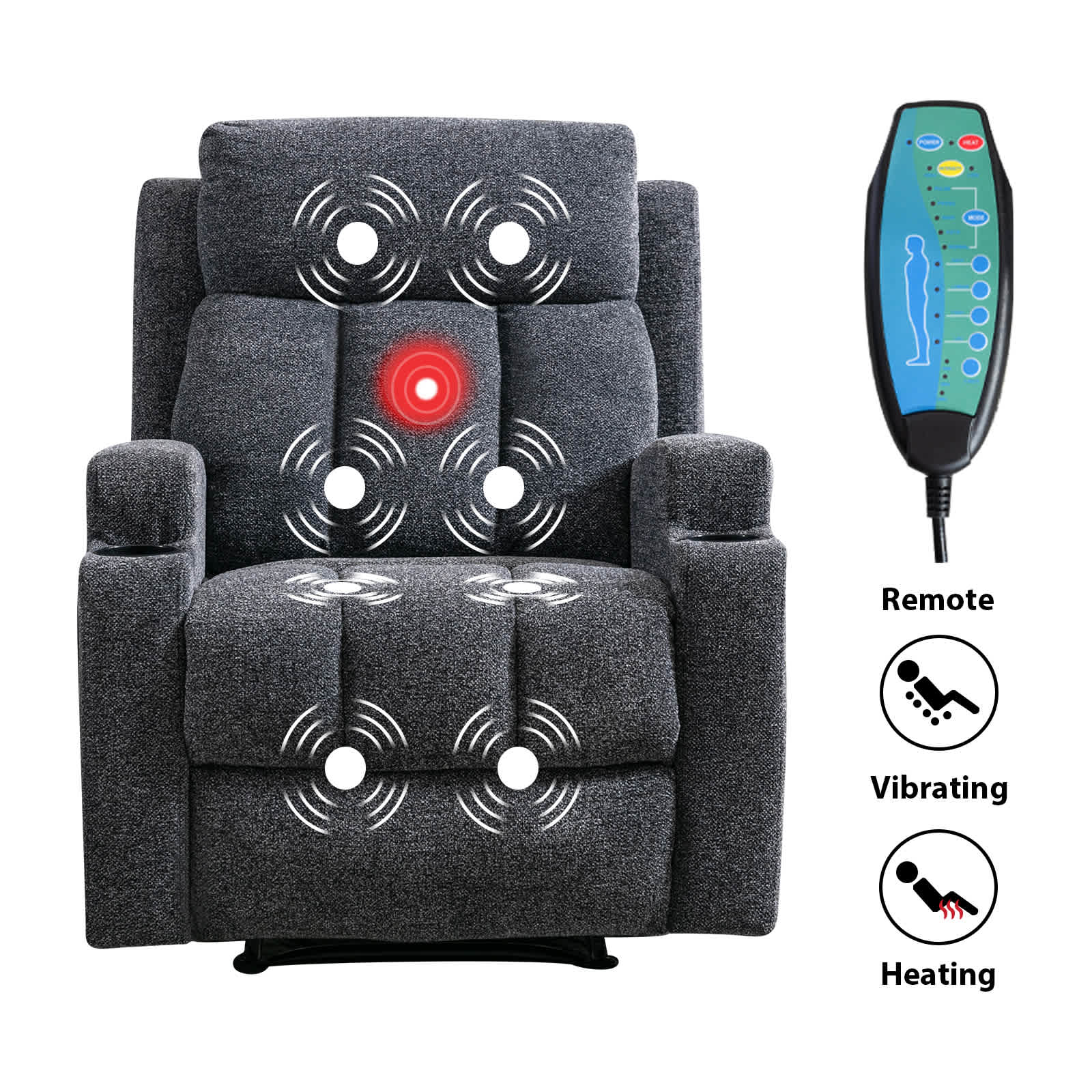 Bestier USLOW-L502233D-DGRE recliners - View #2