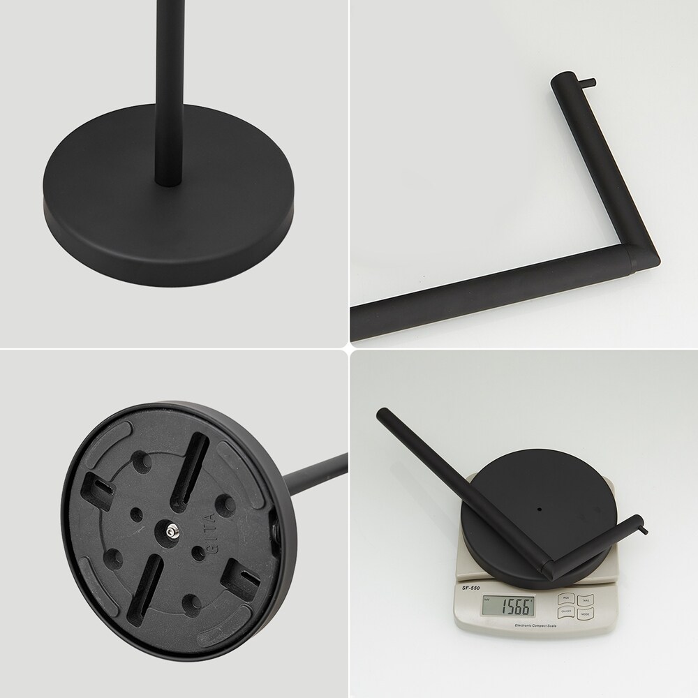 Matte Black Adjustable Freestanding Toilet Paper Holder