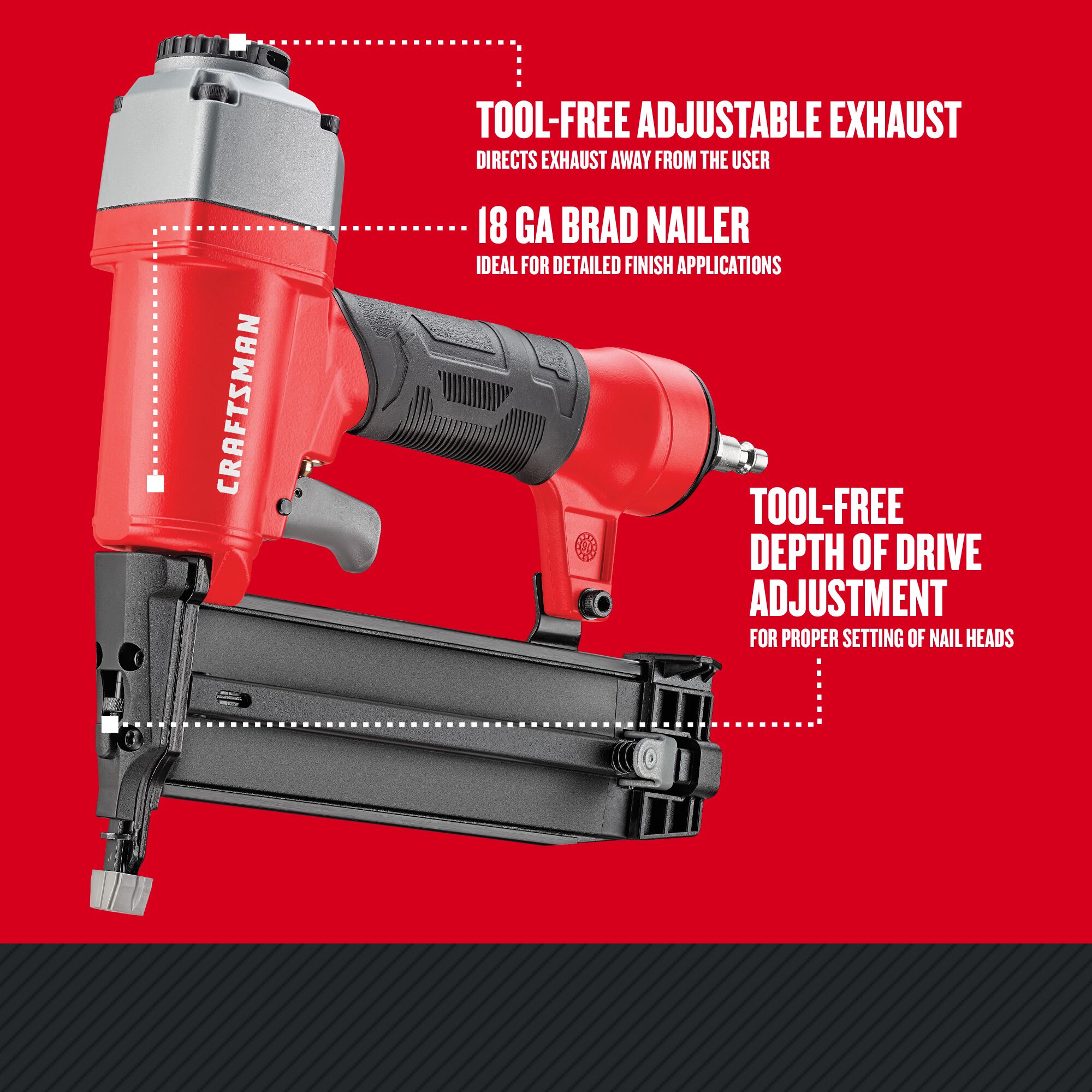 CRAFTSMAN V20 2-in 18-Gauge Cordless Brad Nailer (Battery & Charger  Included) in the Brad Nailers department at Lowes.com