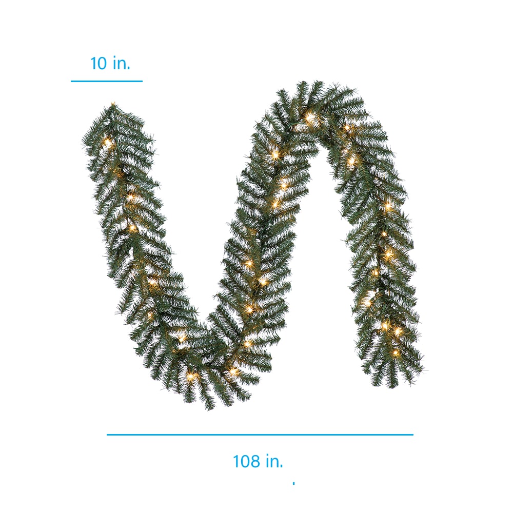 Holiday Living Indooroutdoor Pre Lit Electrical Outlet 9 Ft Ellston Pine Artificial Garland 