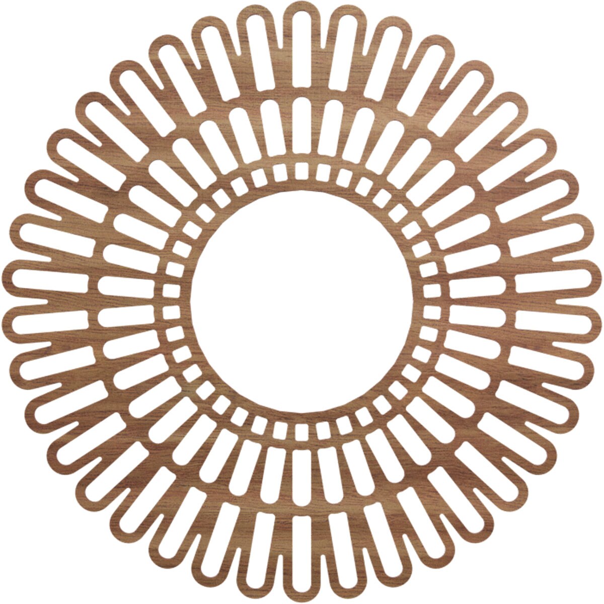 Ekena Millwork CMWP40X0250CRWA Cornelius Fretwork Pierced 40-in W x 40-in L Modern Walnut Wood Whole Ceiling Medallion