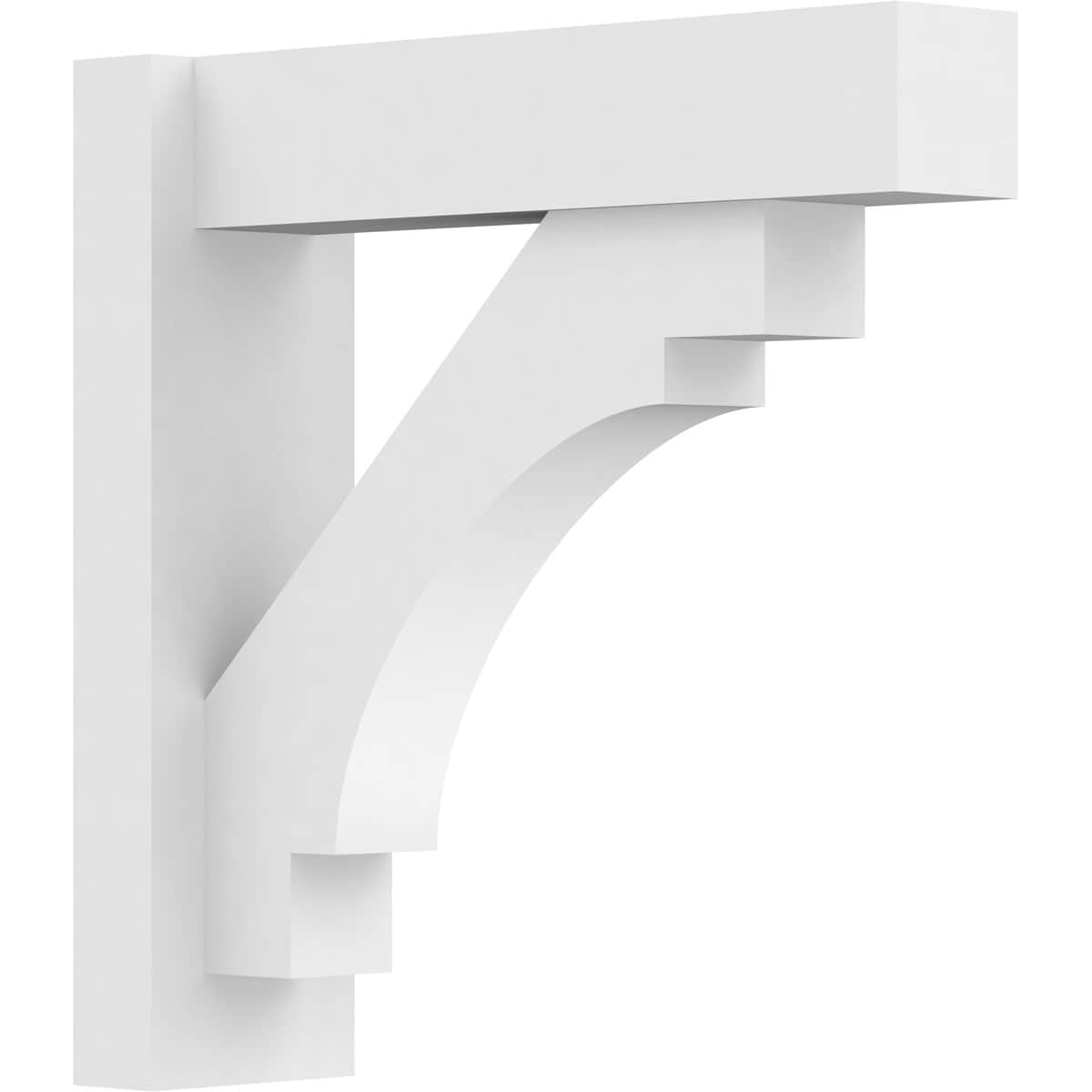 Ekena Millwork OUTP05X18X18MRC05 5-in W x 18-in D x 18-in H Merced Architectural Grade PVC Outlooker with Block Ends