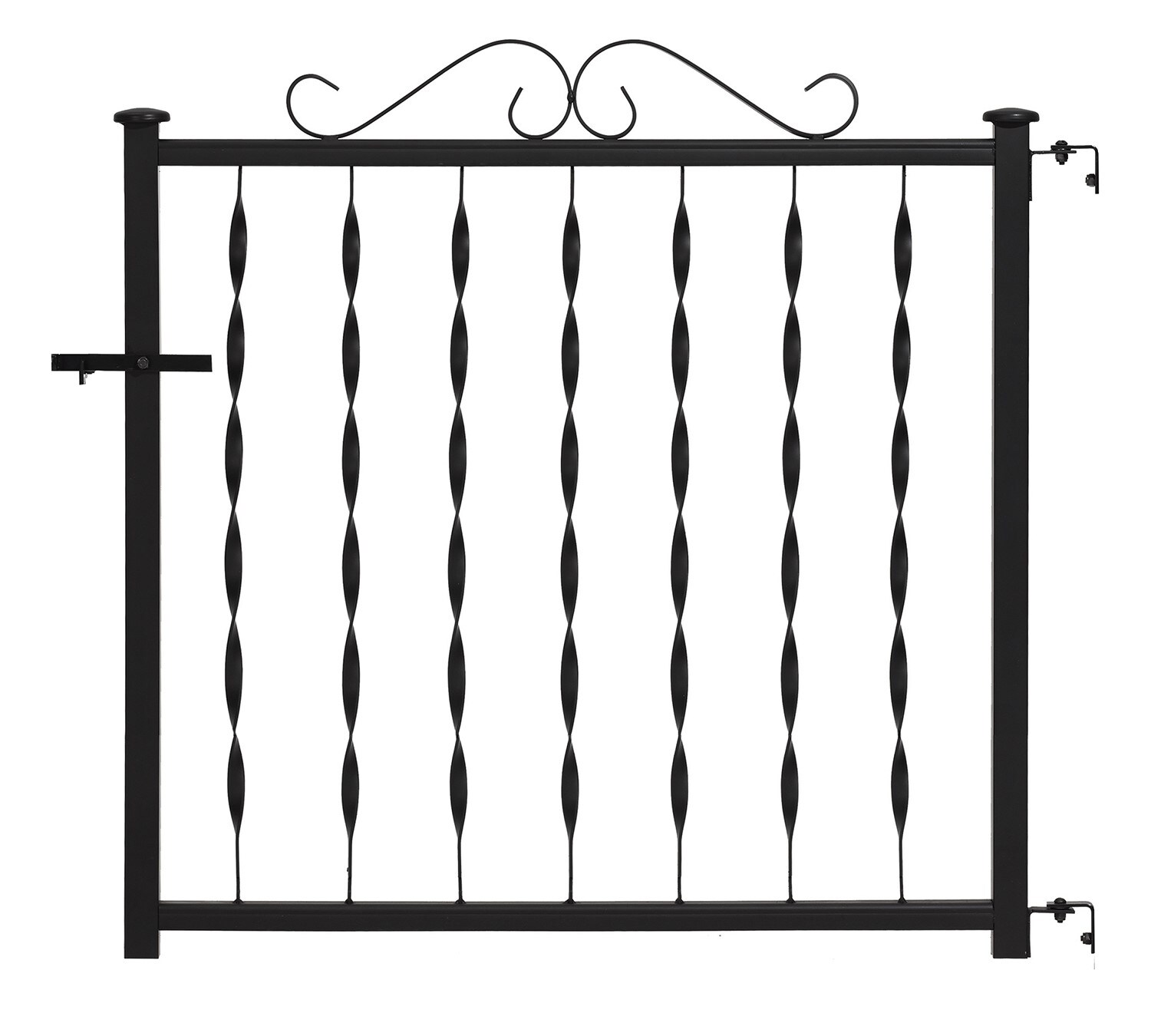 Gilpin Windsor 32-1/4-in L x 28-in H Black Metal Deck Railing Gate (Assembled)