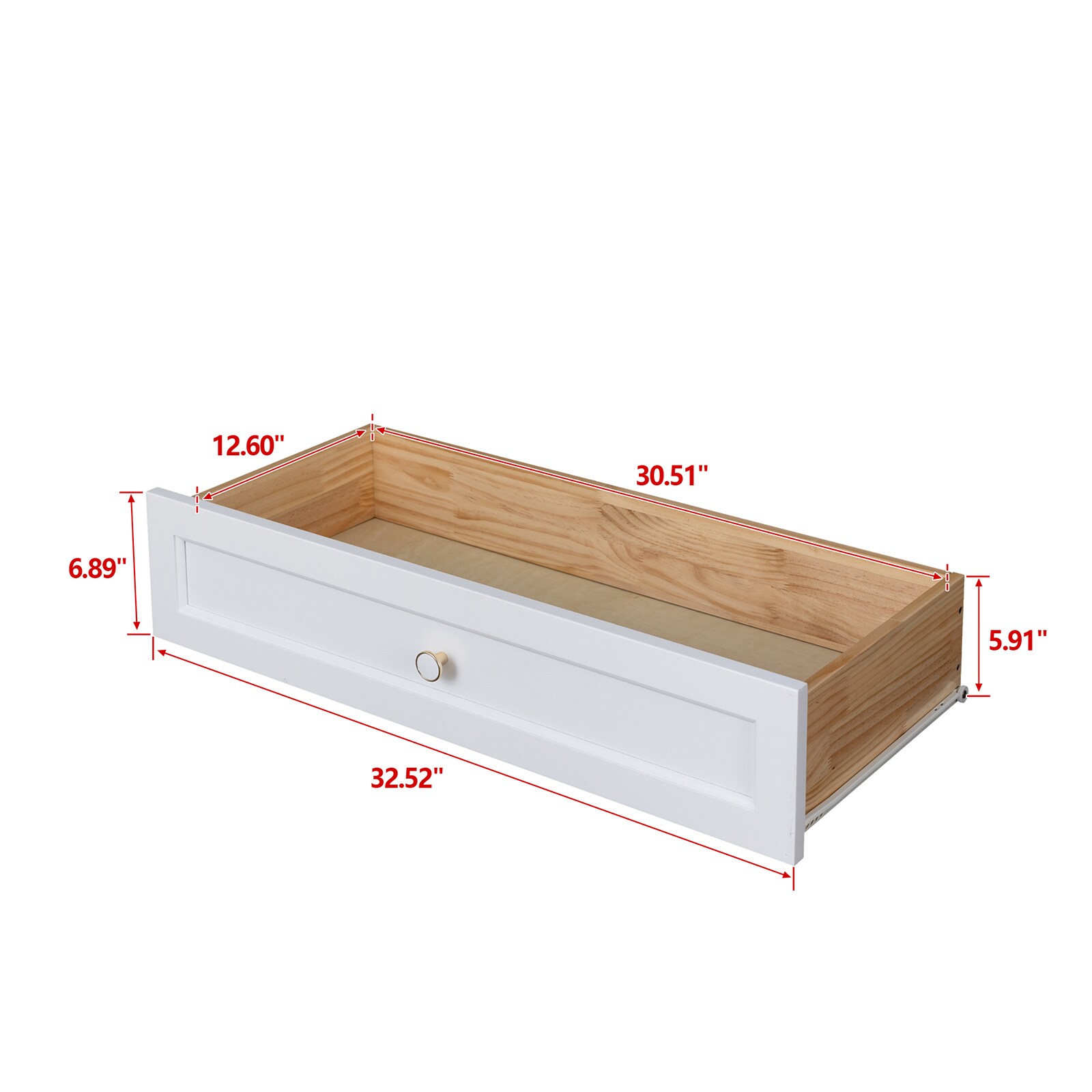 WELLFOR Solid Wood Spray-painted Drawer Dresser Bar White Acacia 6 ...