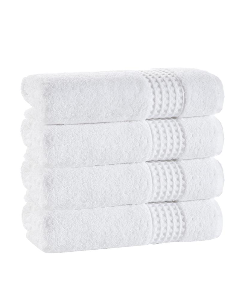 4pc Anton Turkish Cotton Bath Towel Set White - Enchante Home