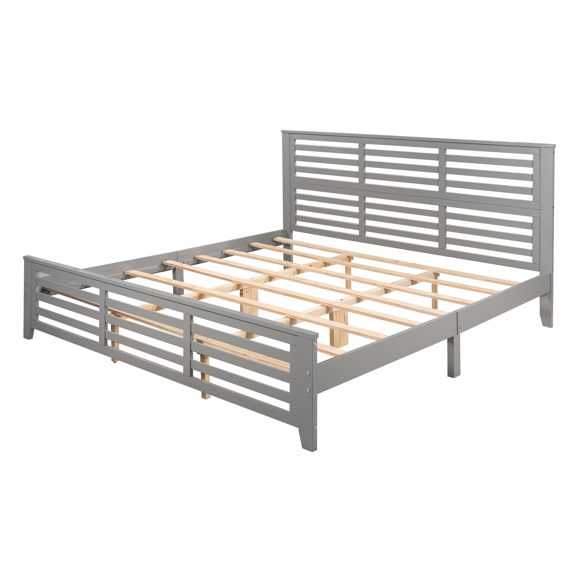 Sumyeg WM-WF196097AAE Platform bed Gray Queen Wood Platform Bed