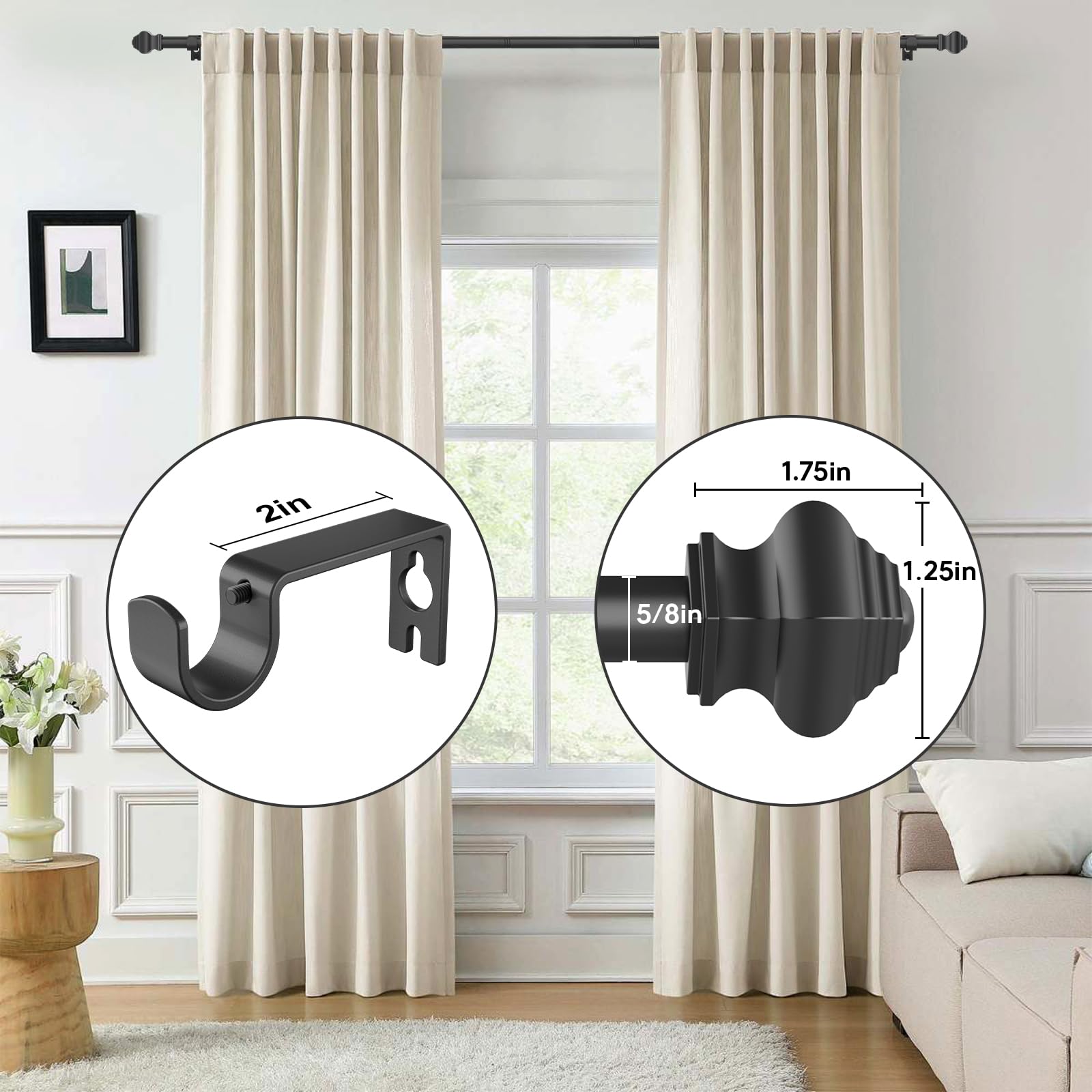 KIWDZFU LKI0817A164 Curtain-Rods - View #3