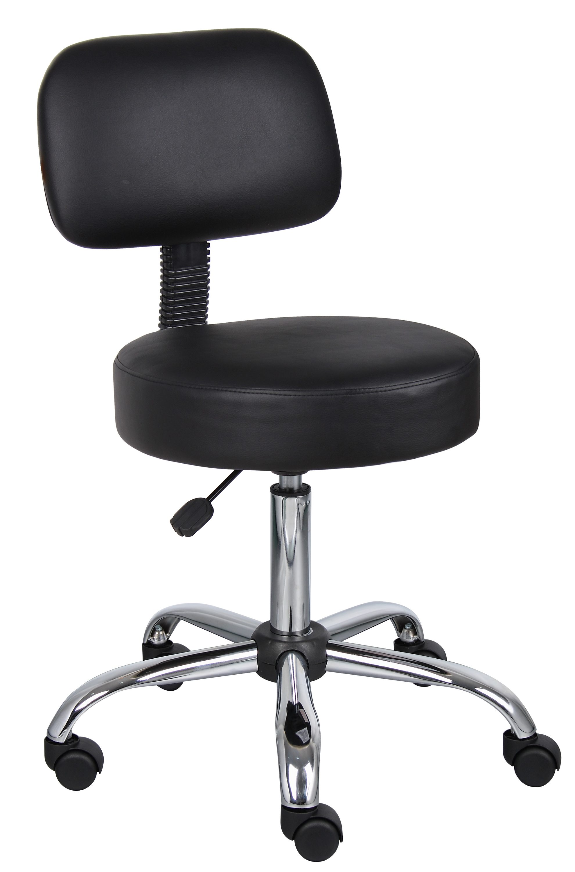 Boss Office Products Black Contemporary Ergonomic Adjustable Height Swivel  Upholstered Task Chair