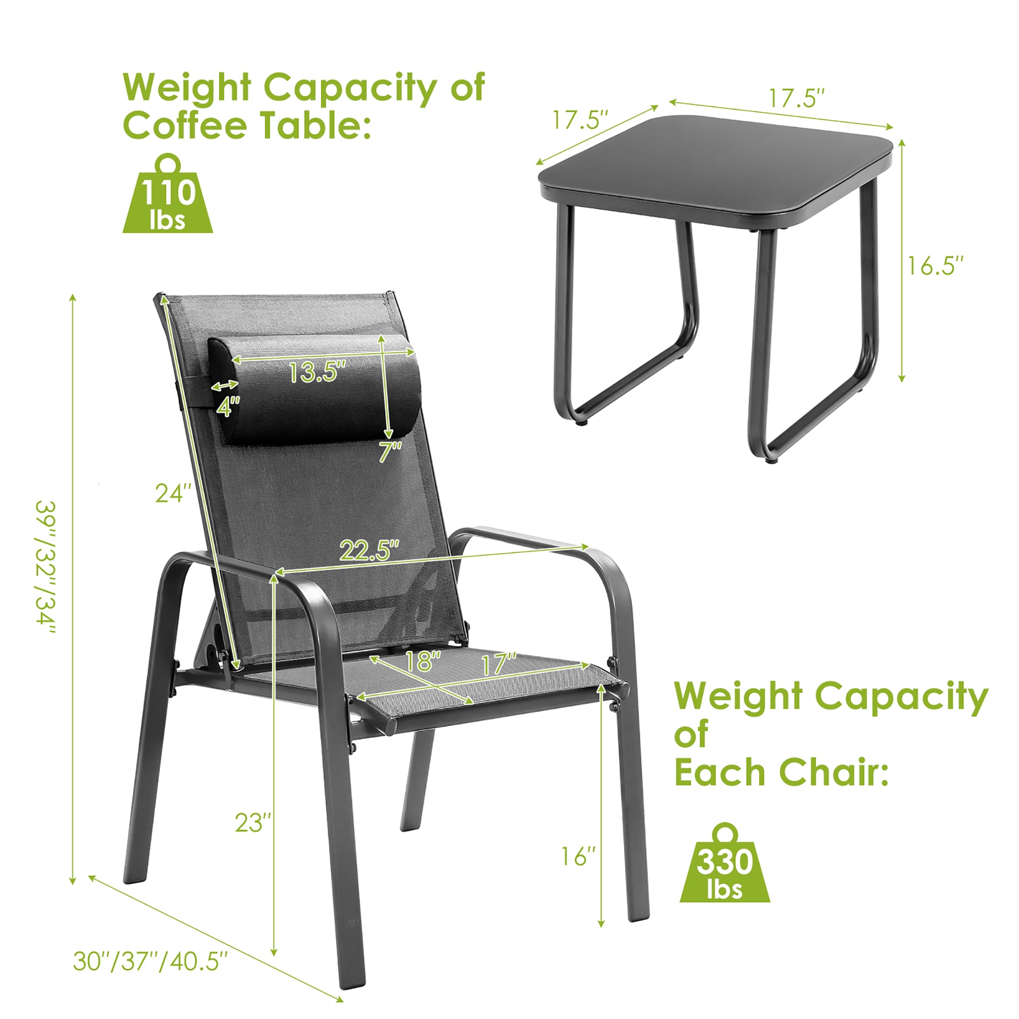 Costway NP10222GR Patio-Conversation-Sets - View #2