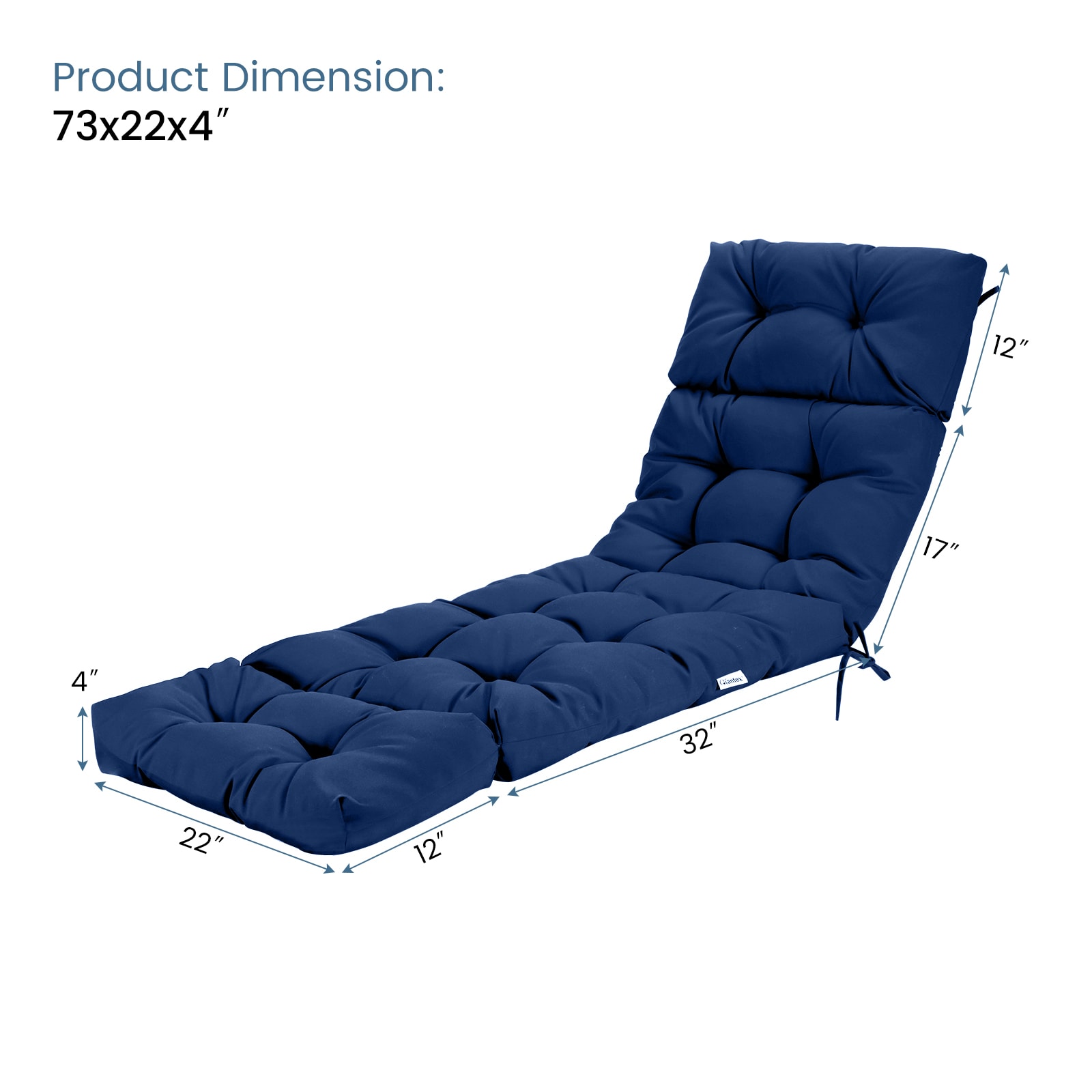 WELLFOR ZBECS03BL Patio-Furniture-Cushions - View #9