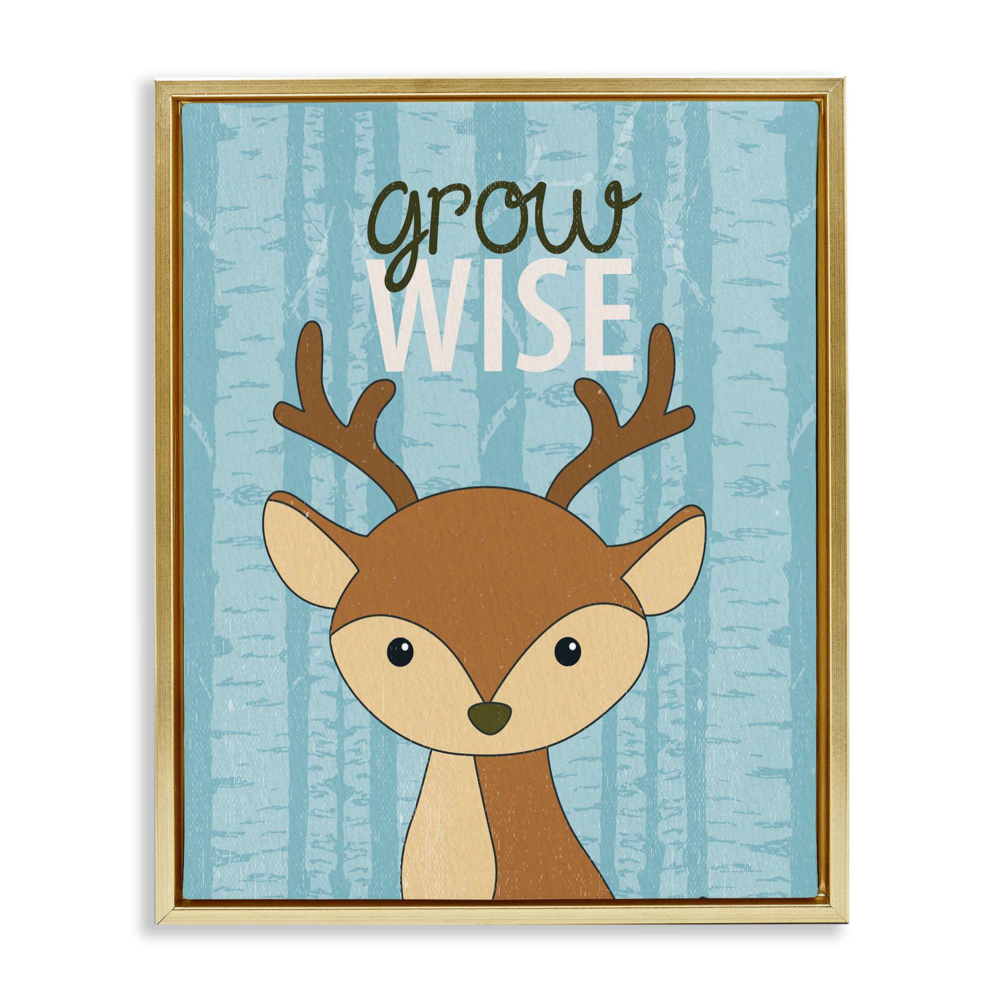 Stupell Industries BS-034-FFG-24X30 Grow Wise with Deer Floating Frame design by Kim Allen