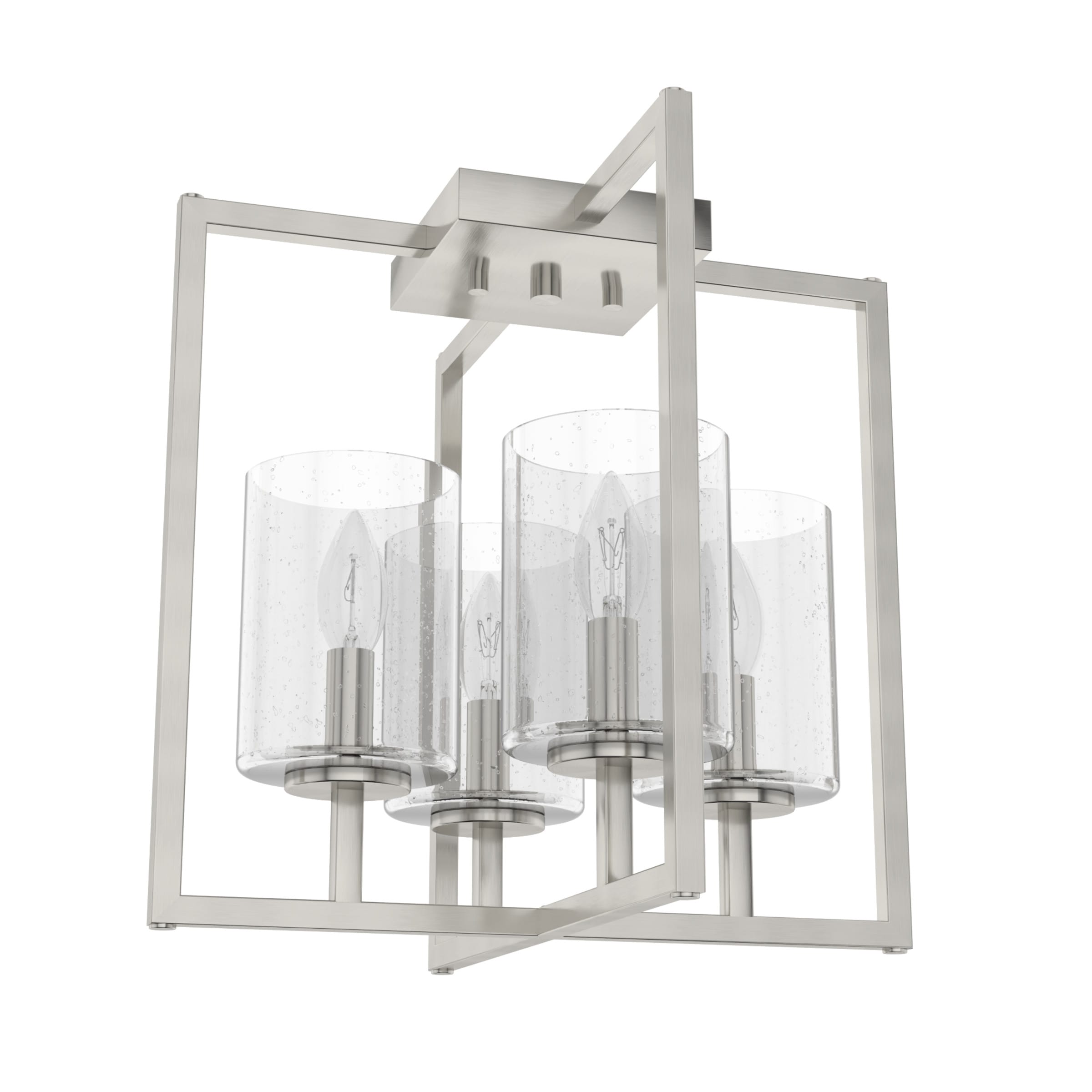 Hunter 19547 Kerrison 4 -Light 14.5-in Brushed Nickel Semi Flush Mount Light