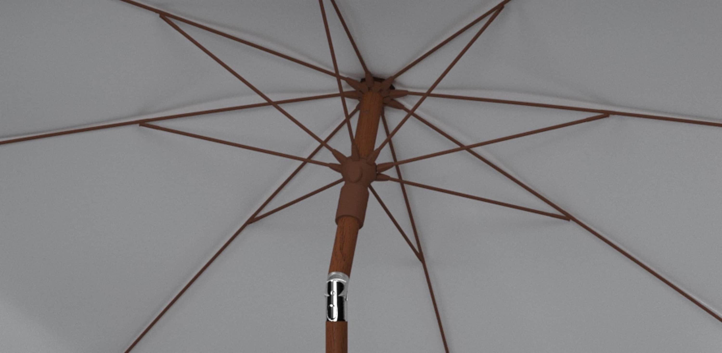 Estonia 6.5 Ft White Fringe Beach Umbrella with Metal Tilt Mechanism