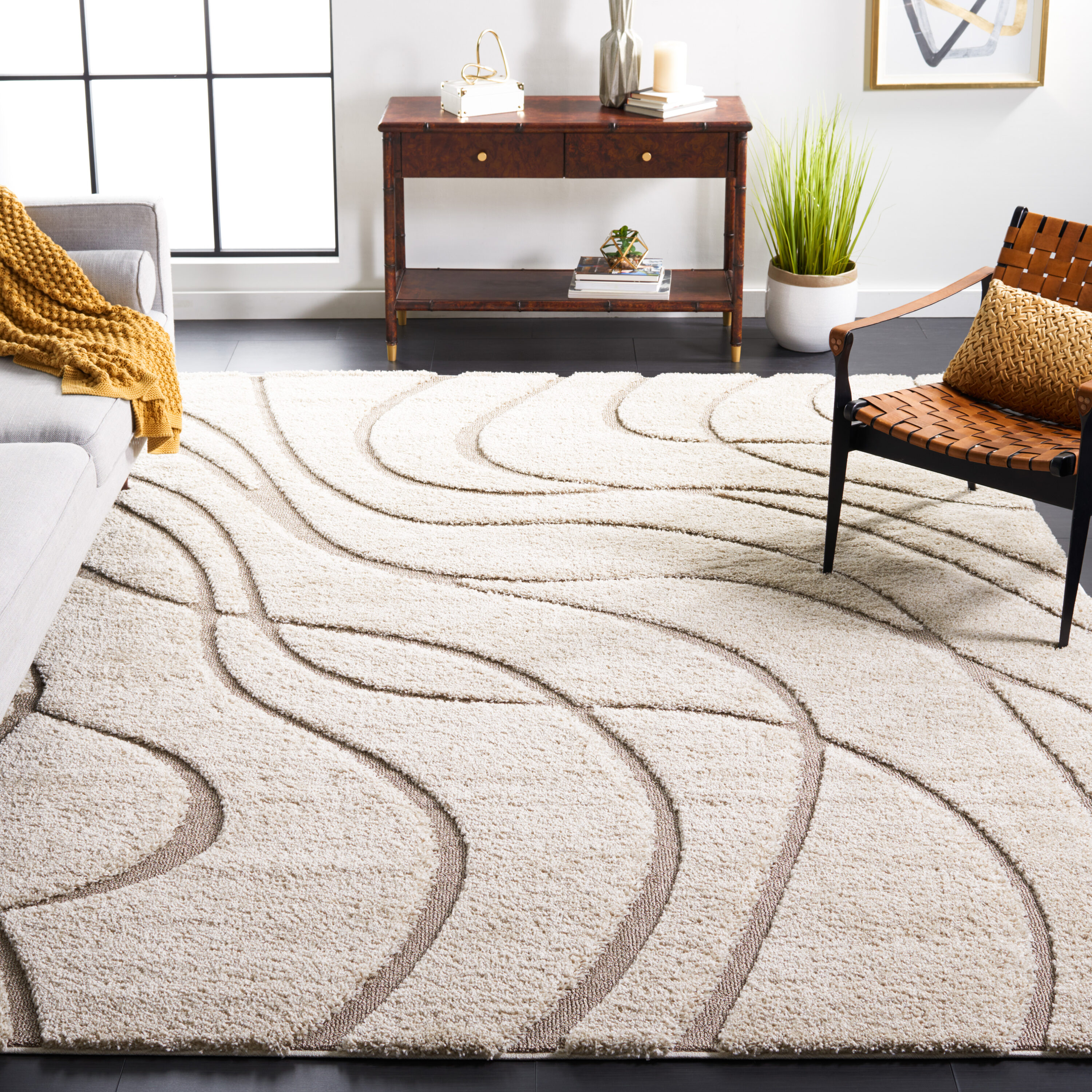 Florida Shag 471-1113 Cream Beige 8 X 10 Rectangular Area Rug