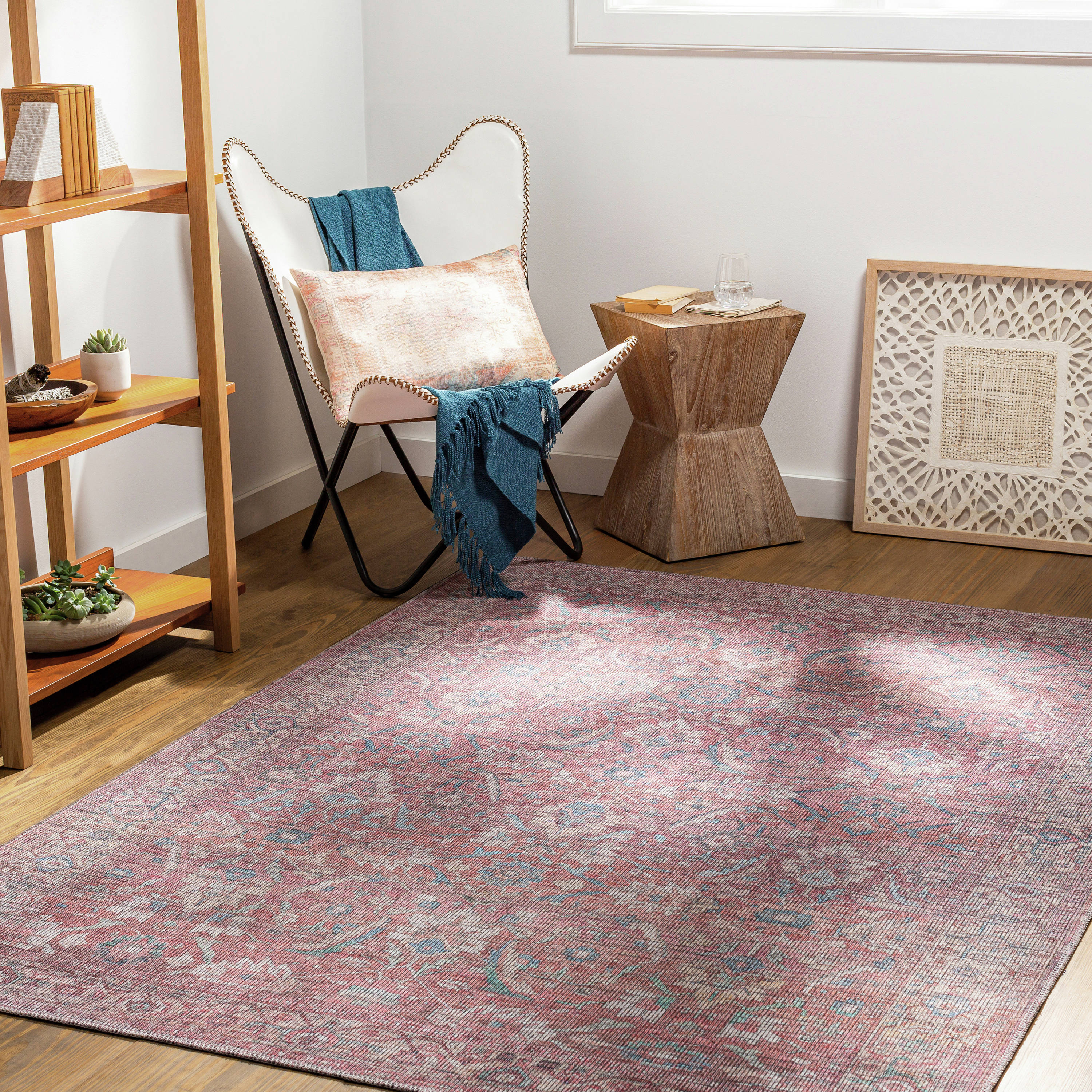 Livabliss FRL2307-679 Farrell 7 x 9 (ft) Polyester Rust Rectangular Indoor Geometric Oriental Machine washable Area rug