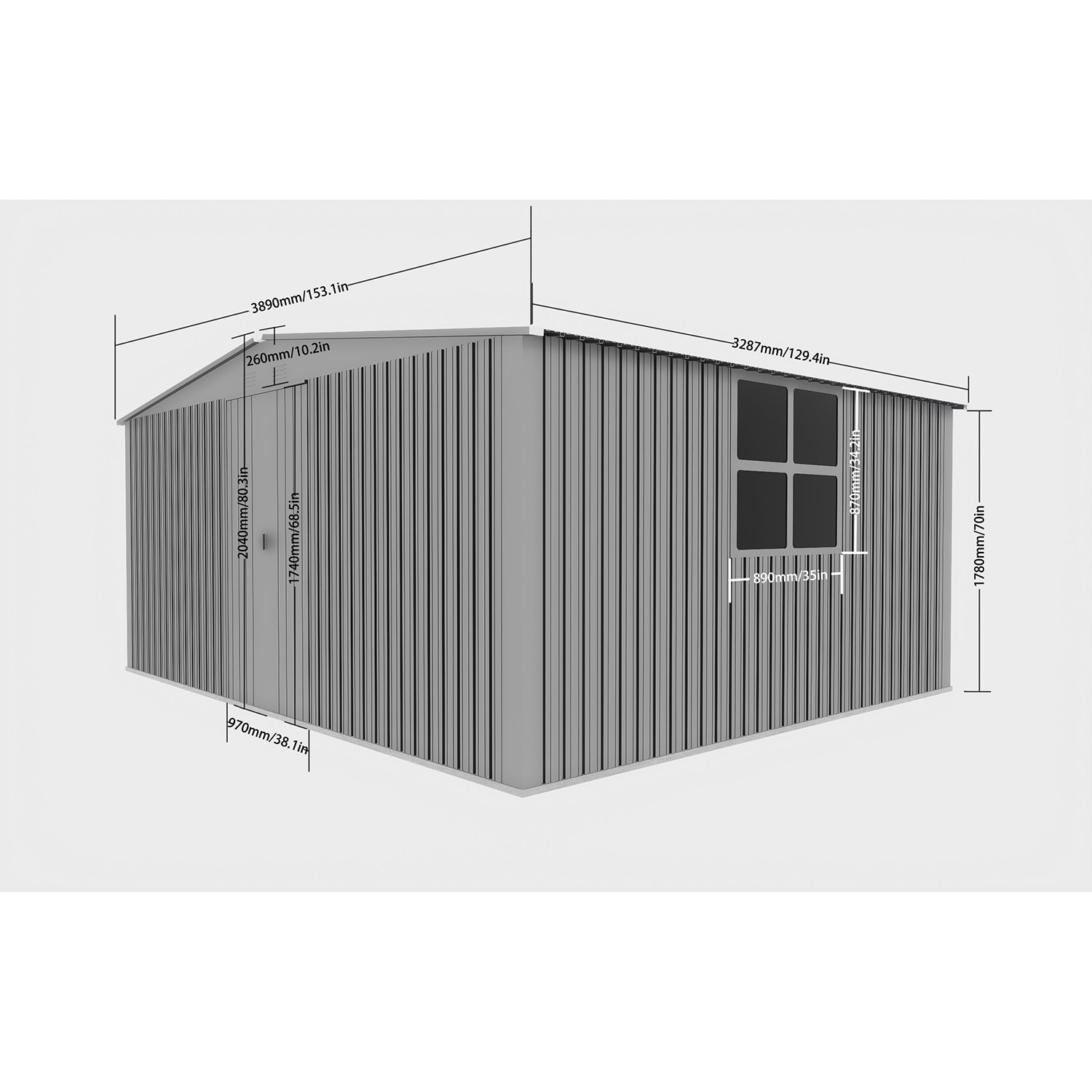 GZMR GZ-CA00023 Metal-Storage-Buildings-Sheds - View #3