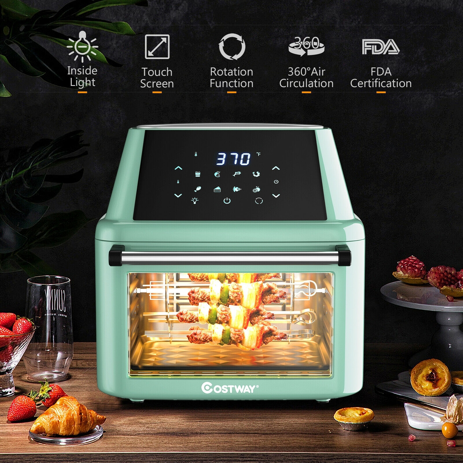 MOOSOO Dual Basket Air Fryer Oven, 2 Independent 3 Qt Baskets, with Knob  Control, Dehydrator & Bake 