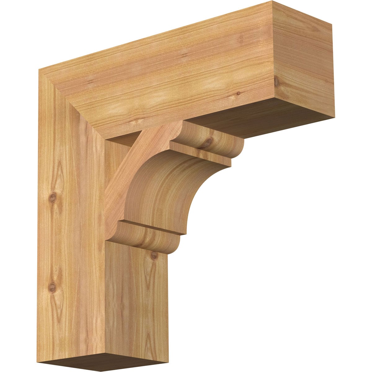 Ekena Millwork BKT06X18X18OLY05SWR Olympic block smooth 5-1/2-in x 18-in x 18-in Western red cedar Brown Wood Standard bracket