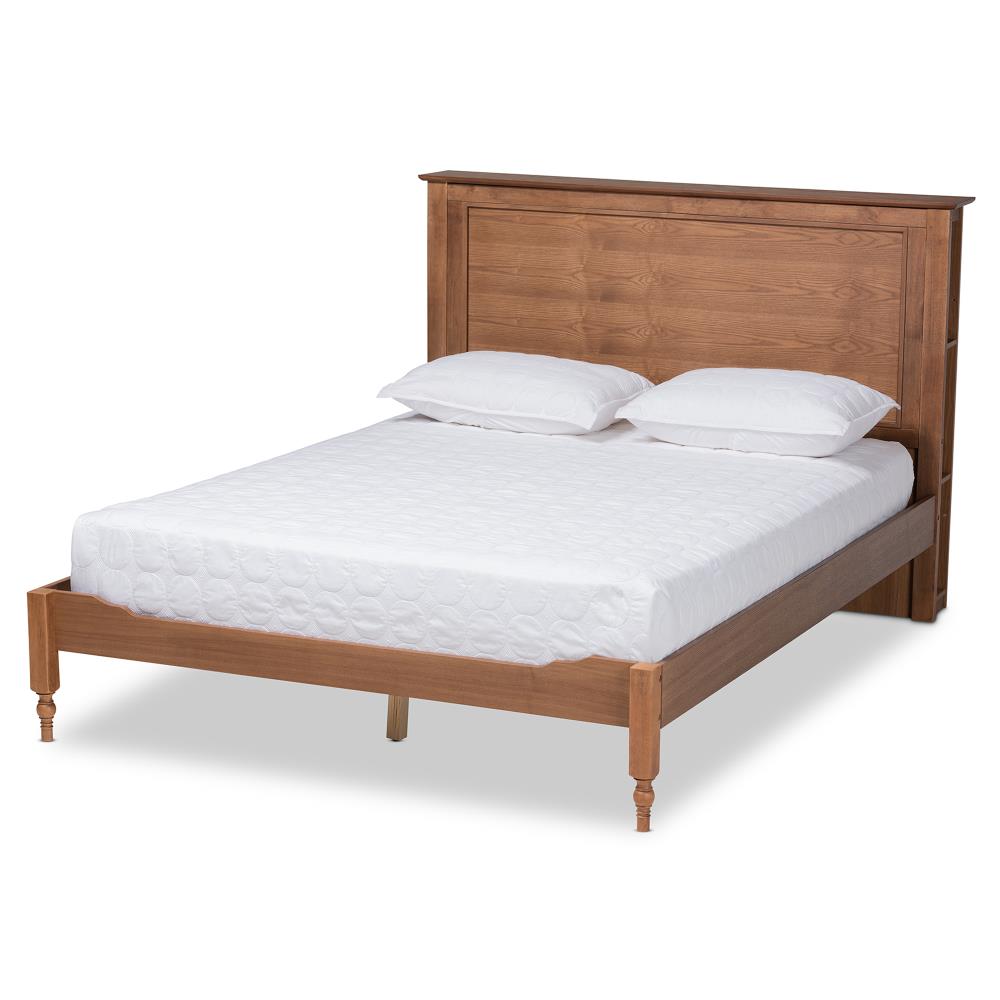 Baxton Studio Danielle Ash Walnut Full Wood Platform Bed with