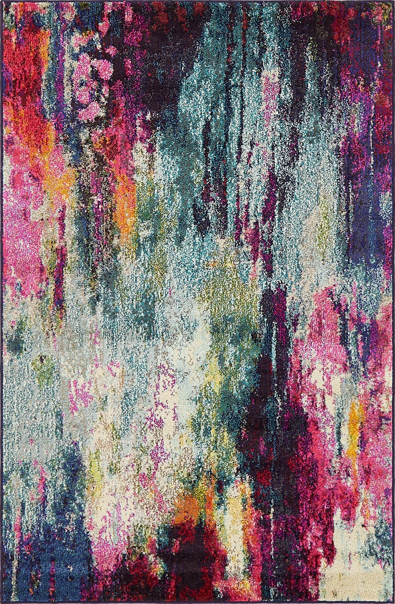 Unique Loom 3140966 Sunset Chromatic 4 x 6 (ft) Loomed Polypropylene Multi/Light Blue Rectangular Indoor Abstract Area rug