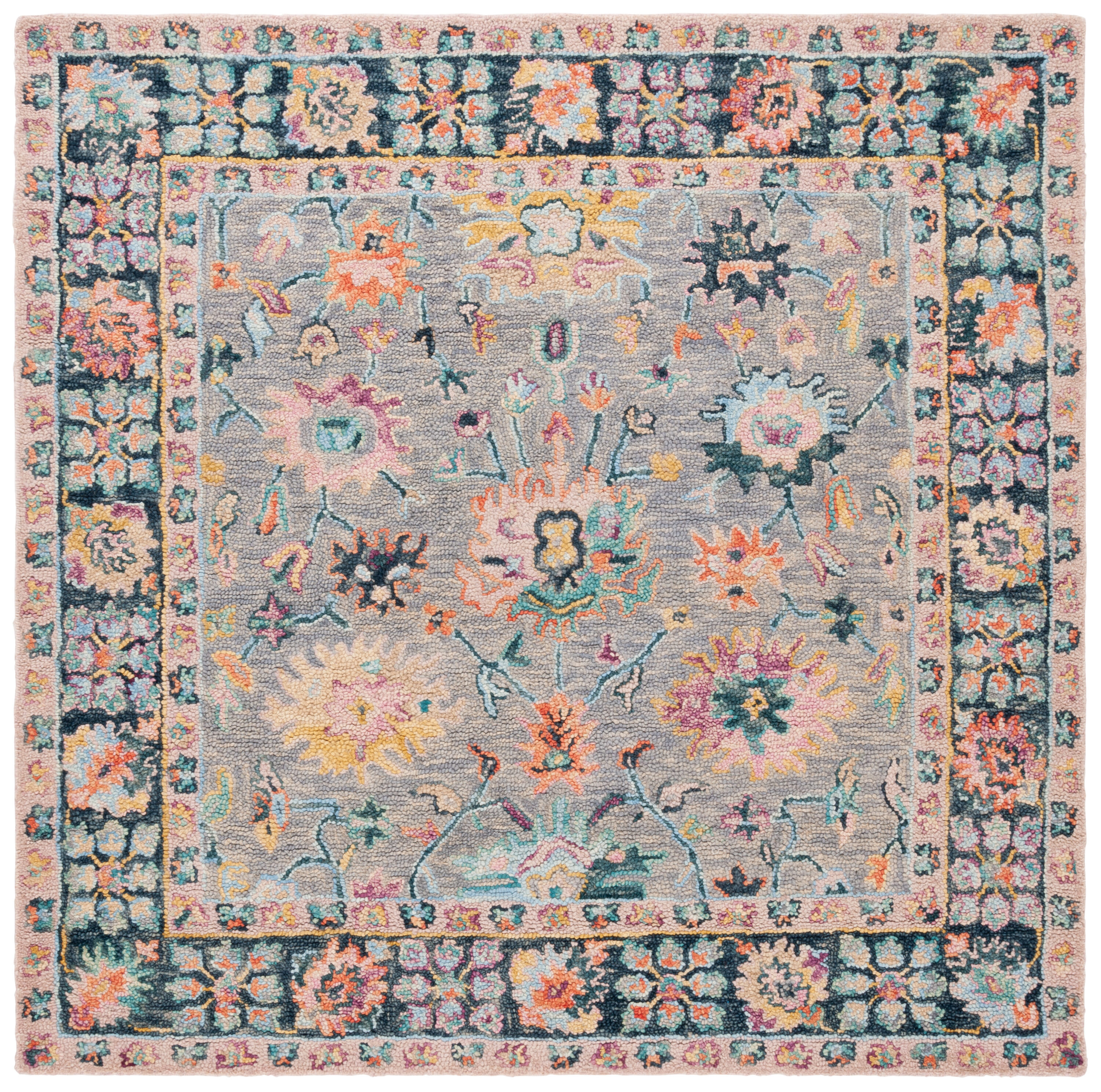Safavieh - Blossom 468F Grey Pink 5 x 5 Square Area rug