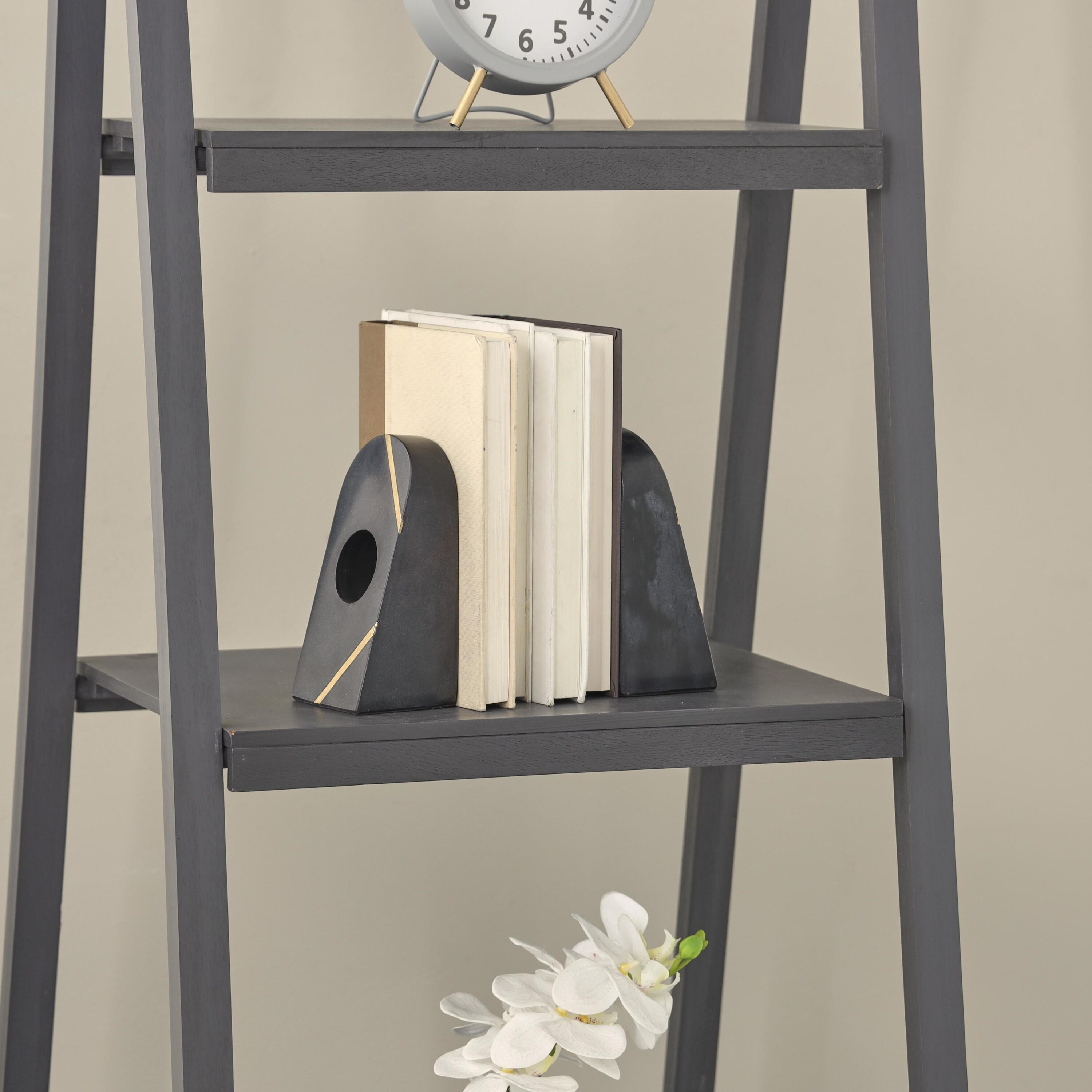 Grayson Lane 822545 2 -Pack Black Marble Modern Decorative bookends