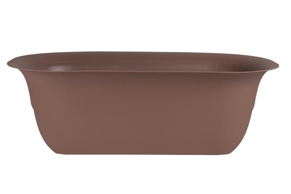 Bloem MR2445 Medium (8-25-Quart) 26-in W x 8.75-in H Chocolate Brown Plastic Railing Planter with Drainage Holes