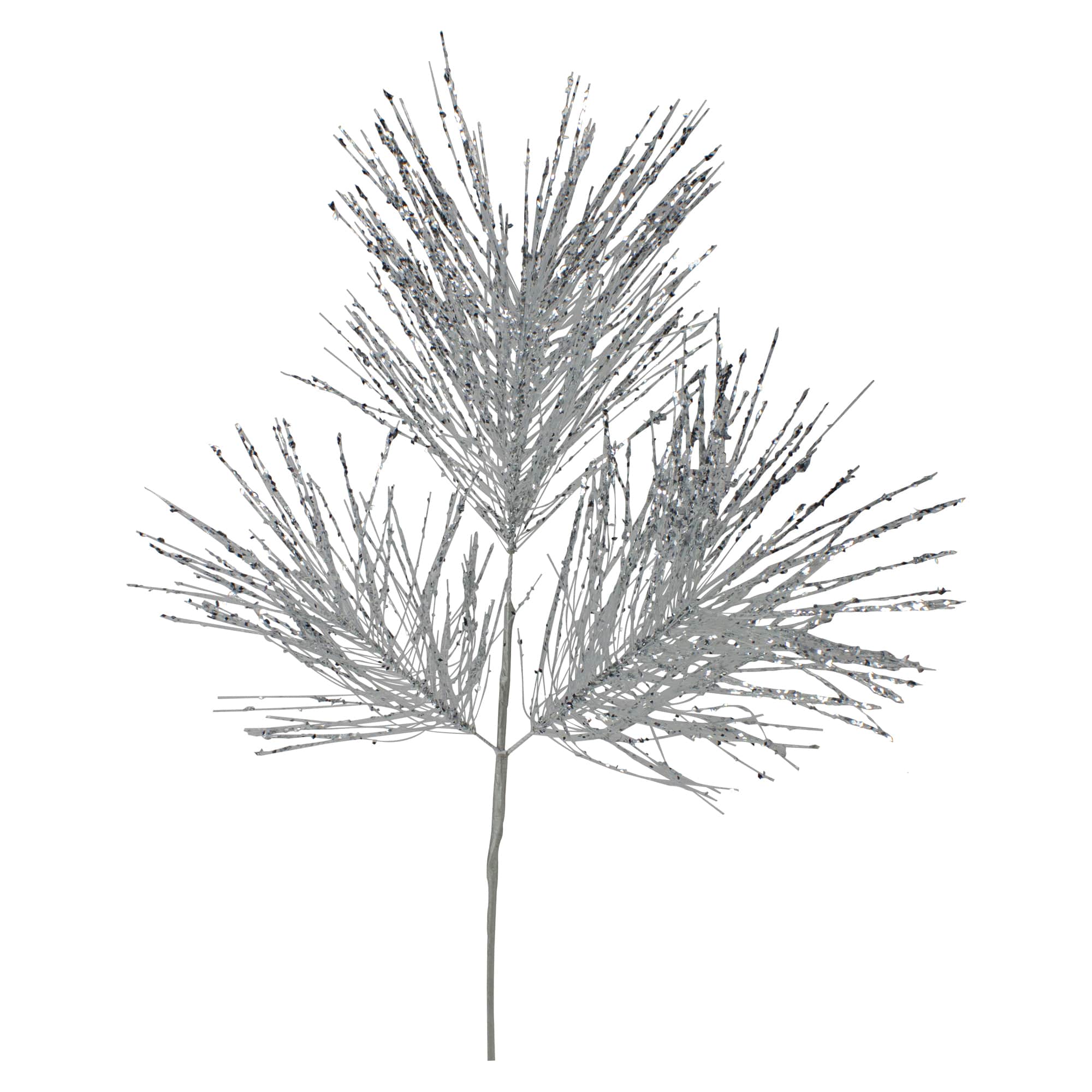 Northlight - Glittered Pine Artificial Christmas Spray - 26 inch - Silver