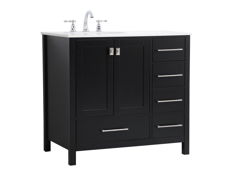 Elegant Decor First Impressions 36-in Black Undermount Single Sink ...