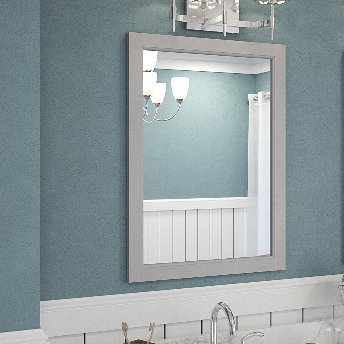 allen + roth Roveland 24-in x 30-in Light Gray Framed Bathroom Vanity ...