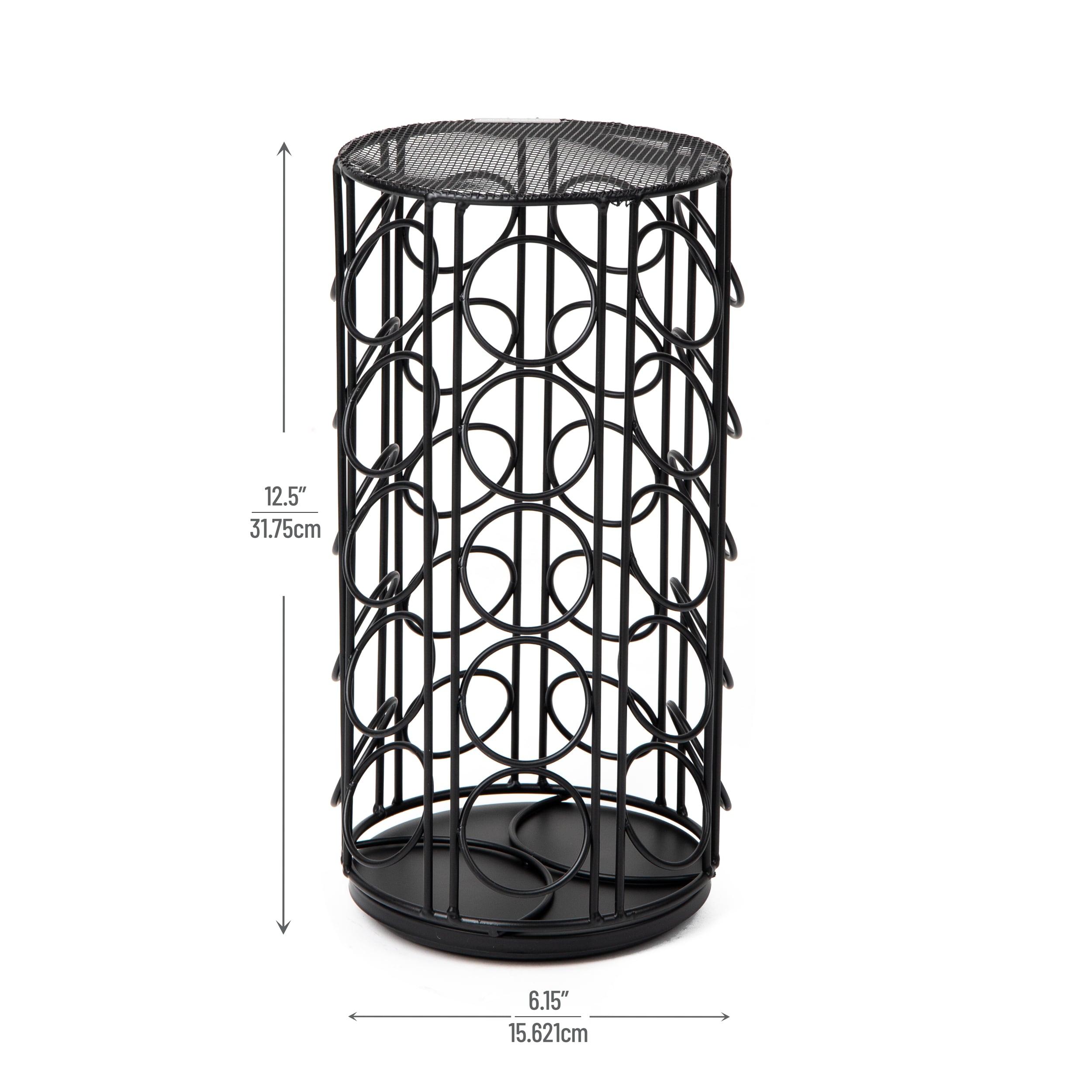 Black Powder-Coated Metal Coffee Pod Carousel with 35-Pod Capacity
