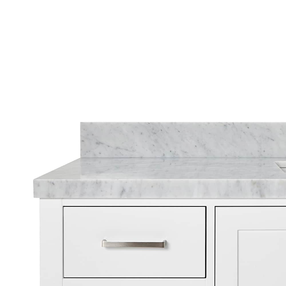 Cambridge 61" White Marble Top Single Vanity with Storage