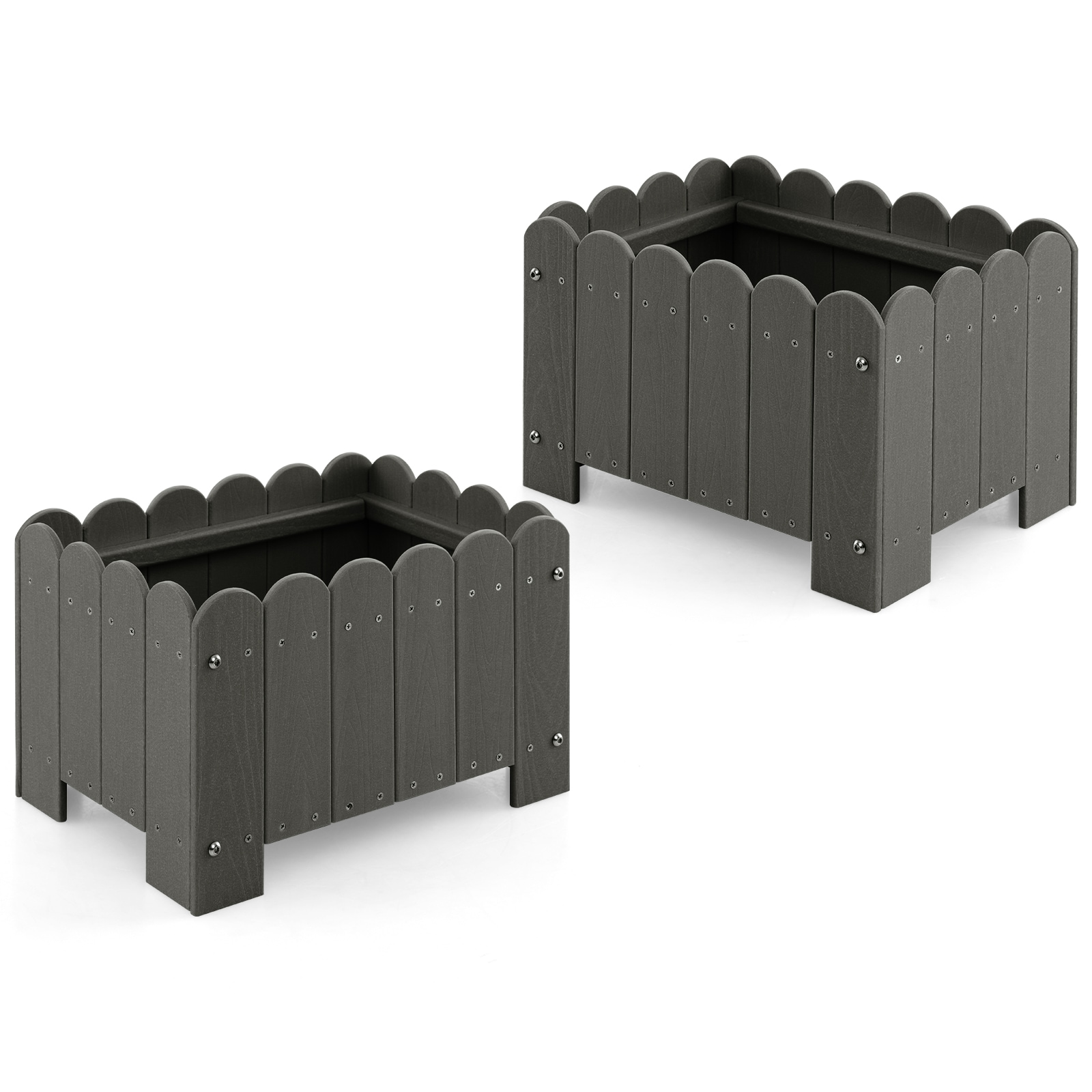  4116GR-2HYGD 12.5-in W x 18-in L x 12-in H Grey Plastic Raised Garden Bed