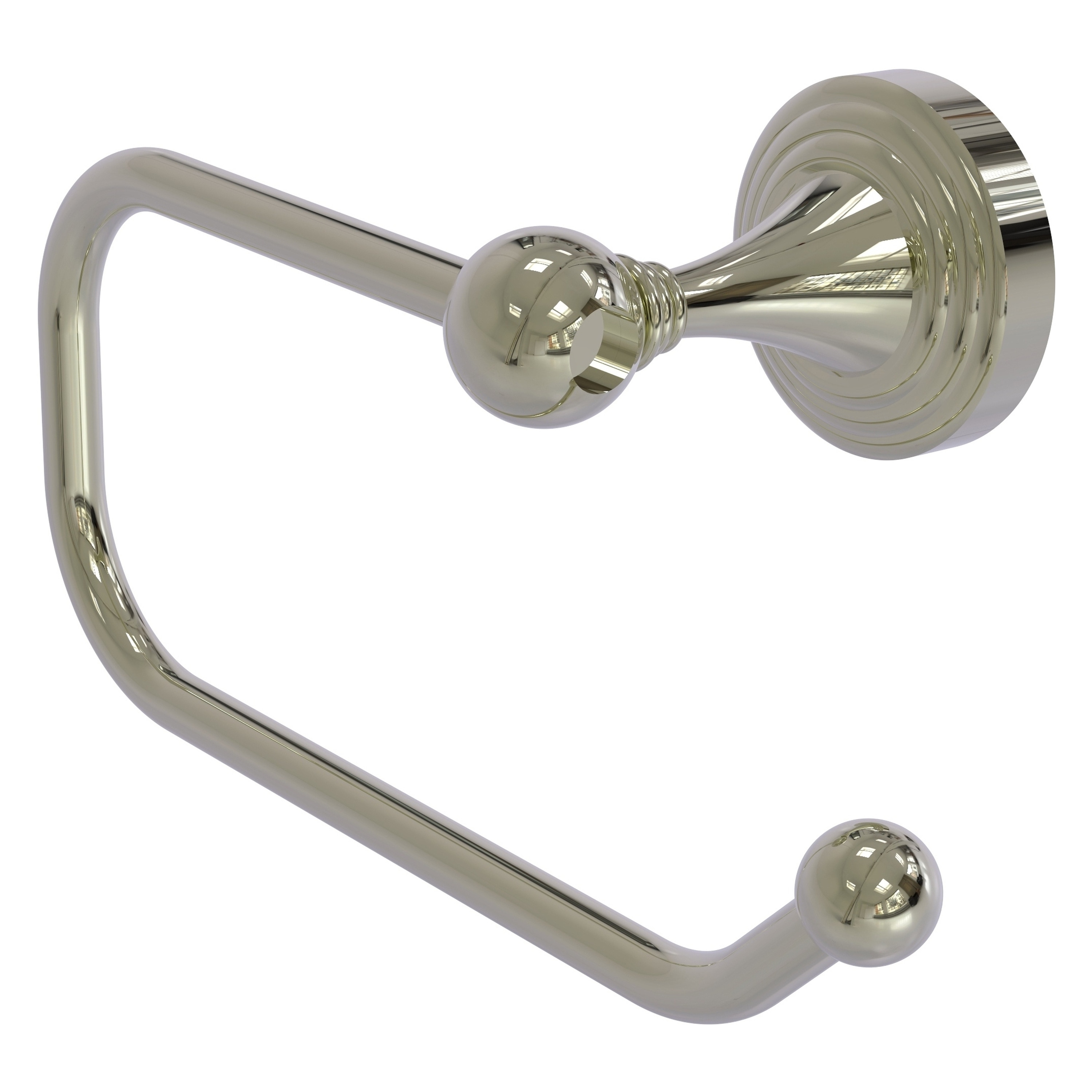 Allied Brass SG-24E-PNI Sag Harbor Polished Nickel Wall mount Single post Toilet Paper Holder 1 -Rolls