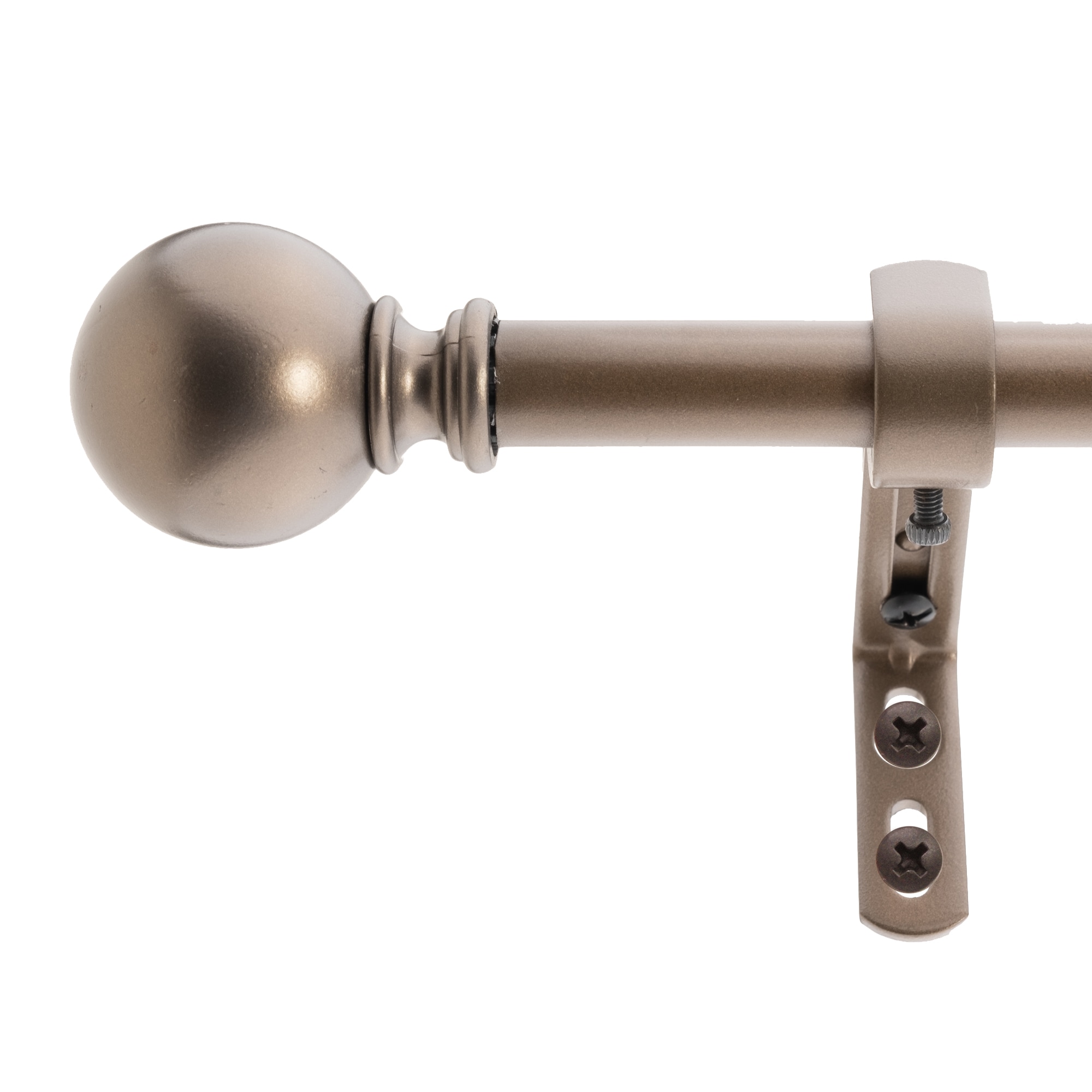Decopolitan 31117-DB 72-in to 144-in Bronze Steel Single curtain rod with Finials