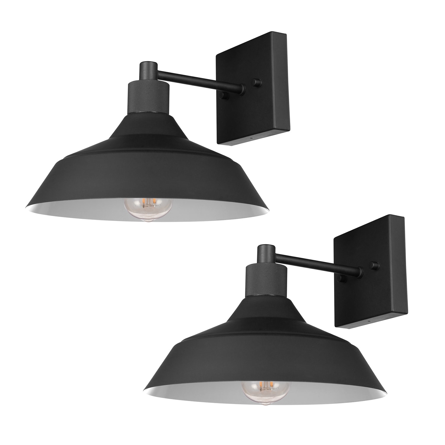 Globe Electric 60000096-K 2-Pack 11.03-in W 1 -Light Matte Black Farmhouse Wall Sconce