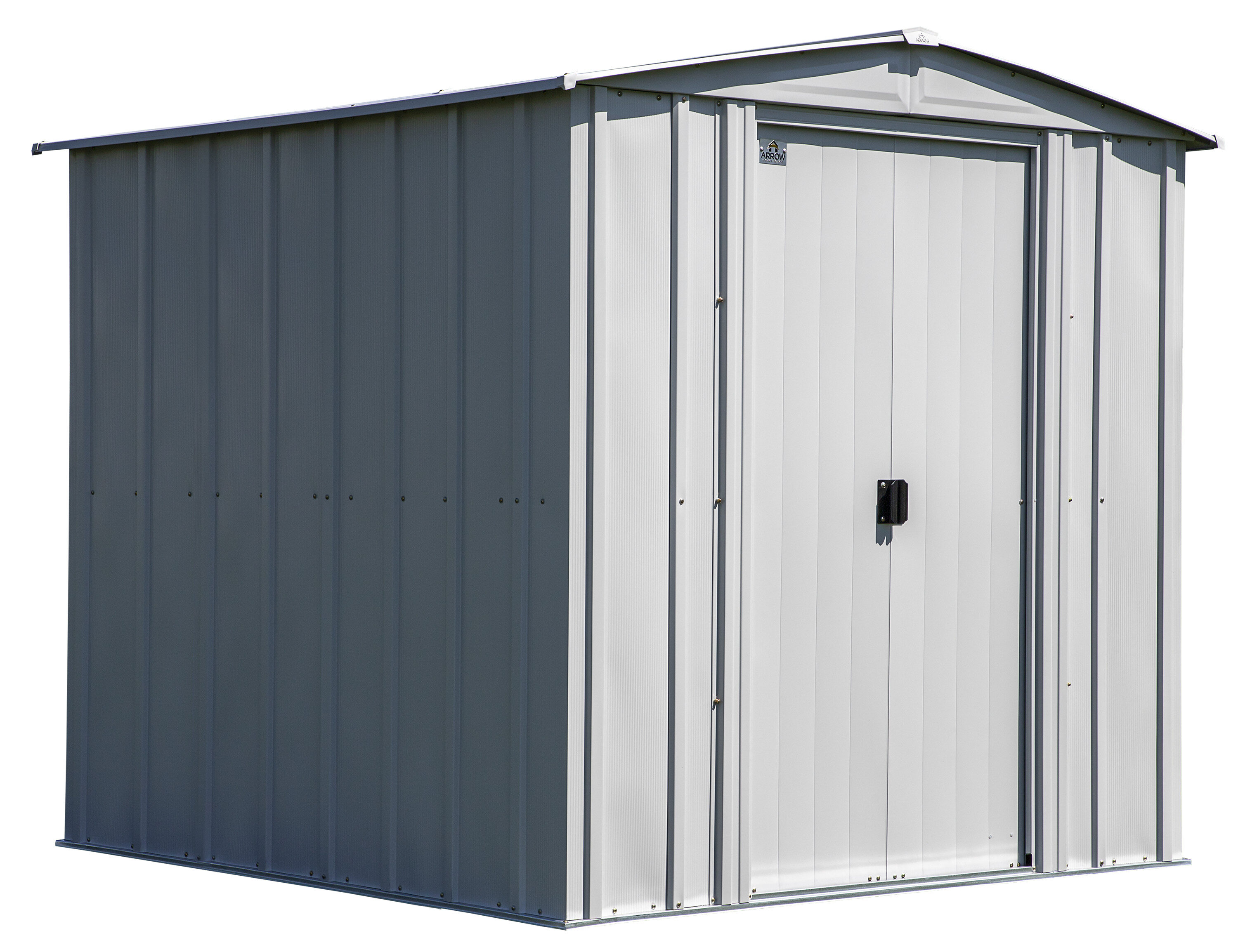 6 ft. x 7 ft. Flute Grey Galvanized Steel Storage Shed