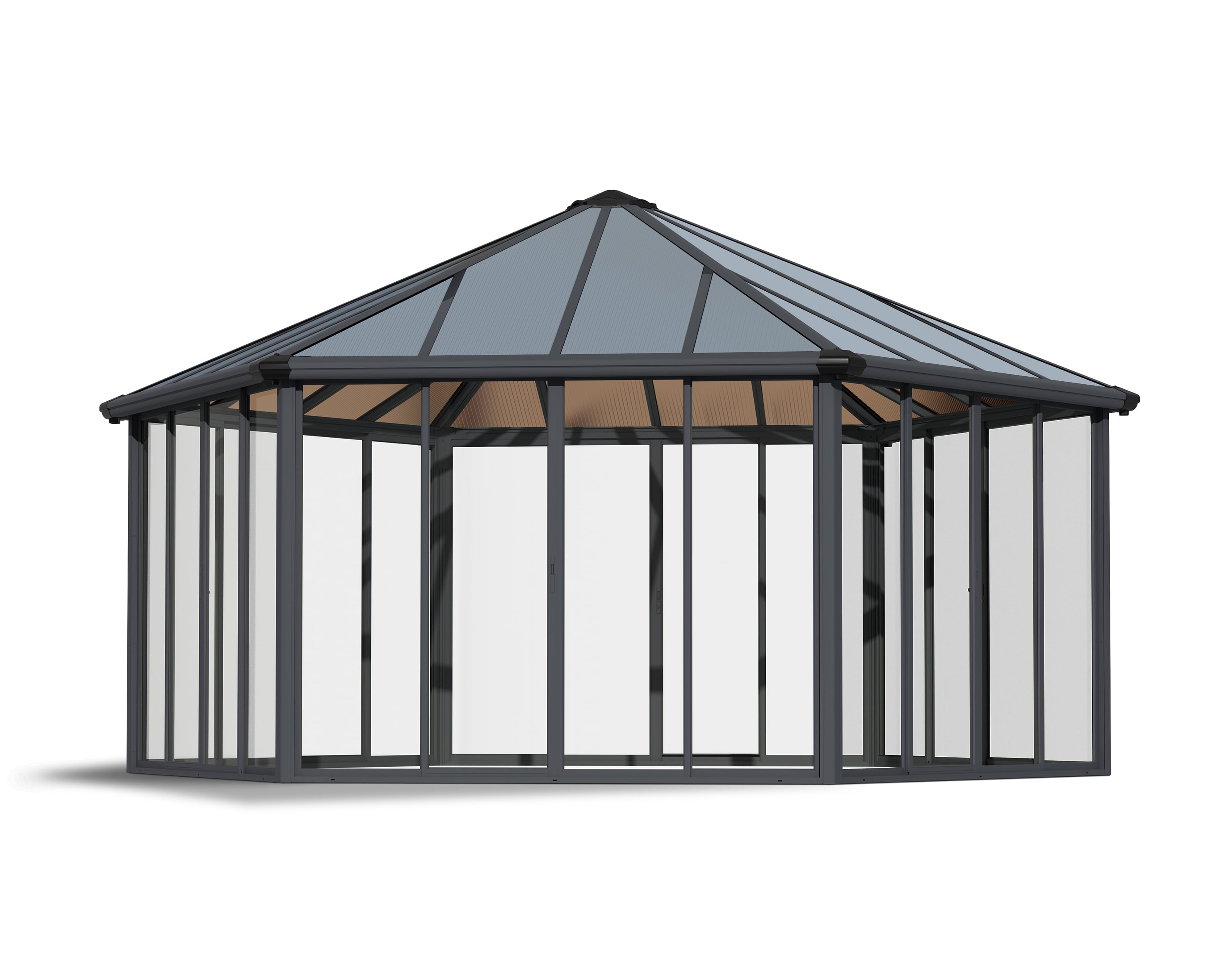 Canopia by Palram 17-ft x 19.6-ft Garda closed garden gazebo Gray ...