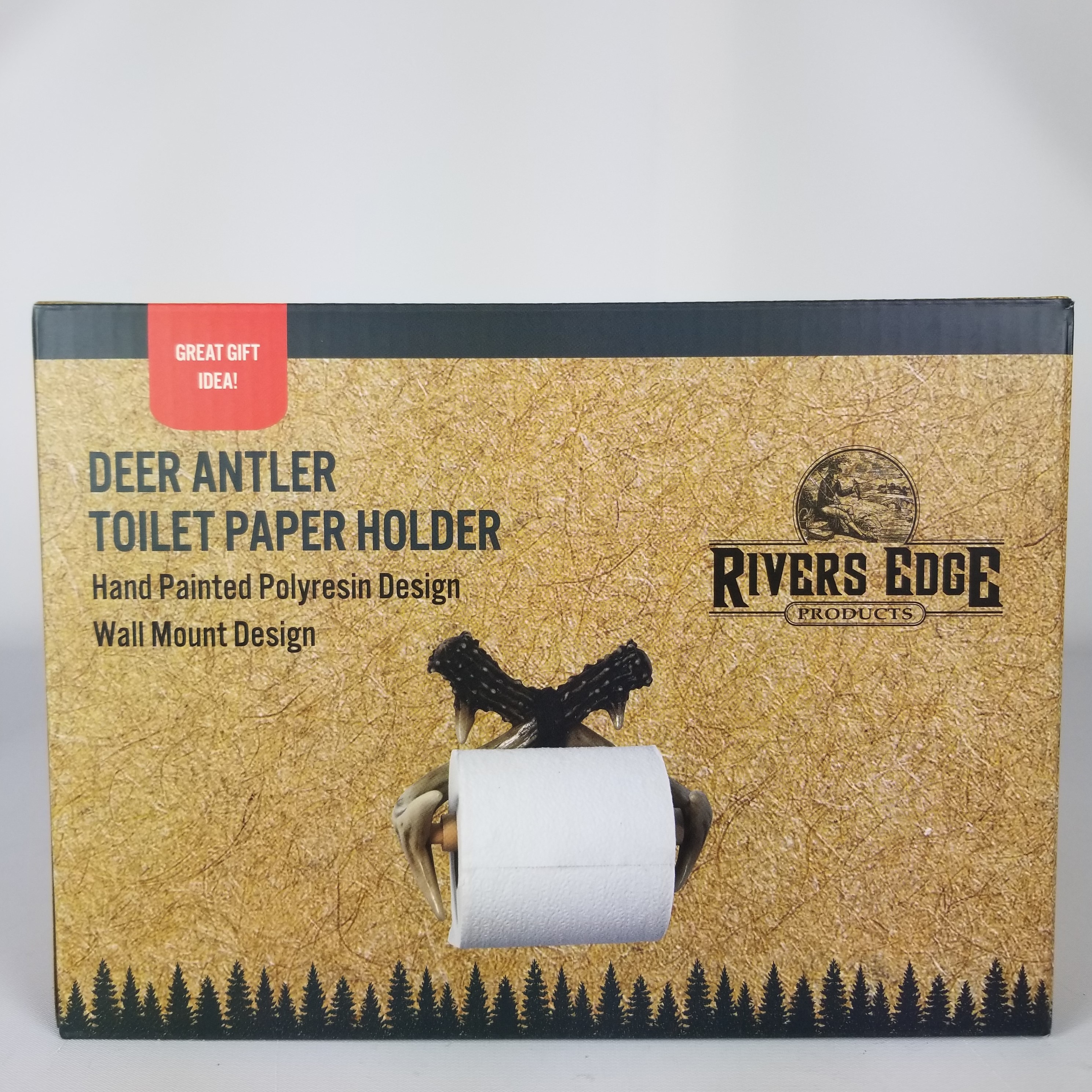 Rivers Edge Products Toilet Paper Holder- Deer Antler Hand-painted