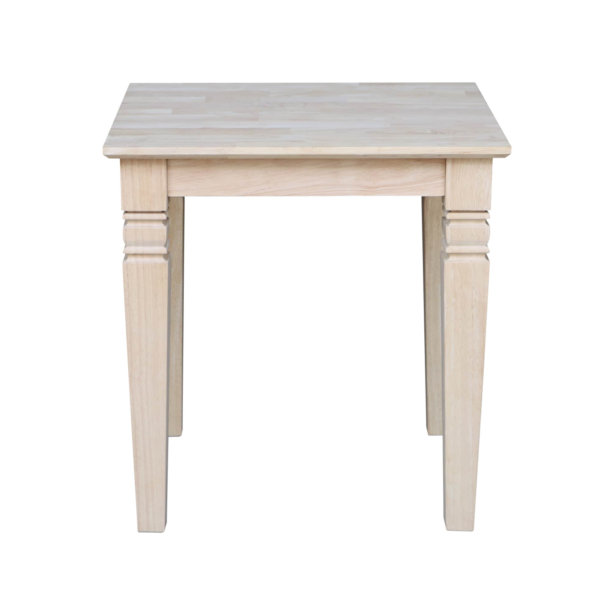 Classic Unfinished Parawood Java Square End Table