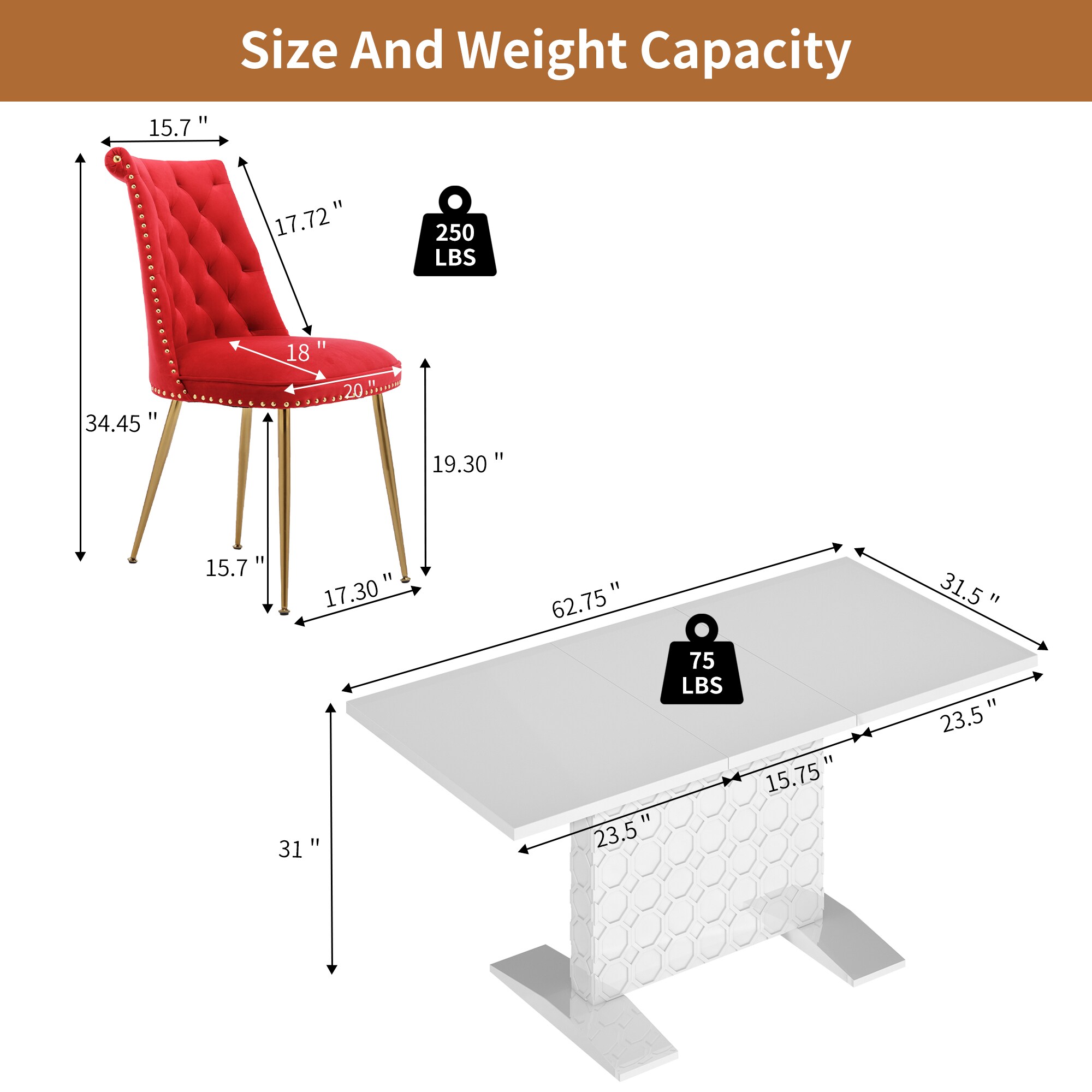 Clihome CL-ST1WH703RD Dining-Sets - View #7