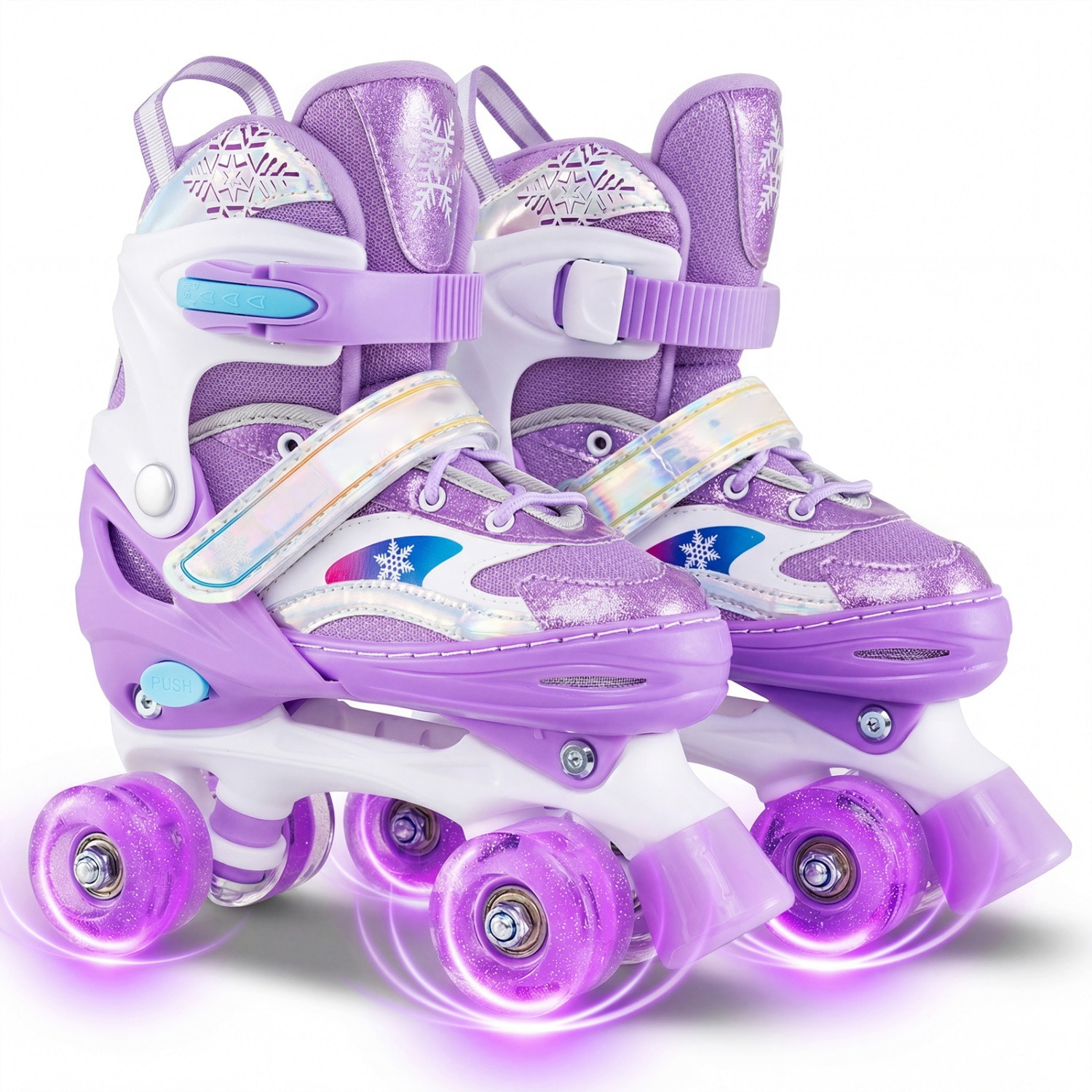 Slickblue - Kids Adjustable Quad Roller Skates for Indoor Rinks and Outdoor Sidewalks Ages 7 to 9...