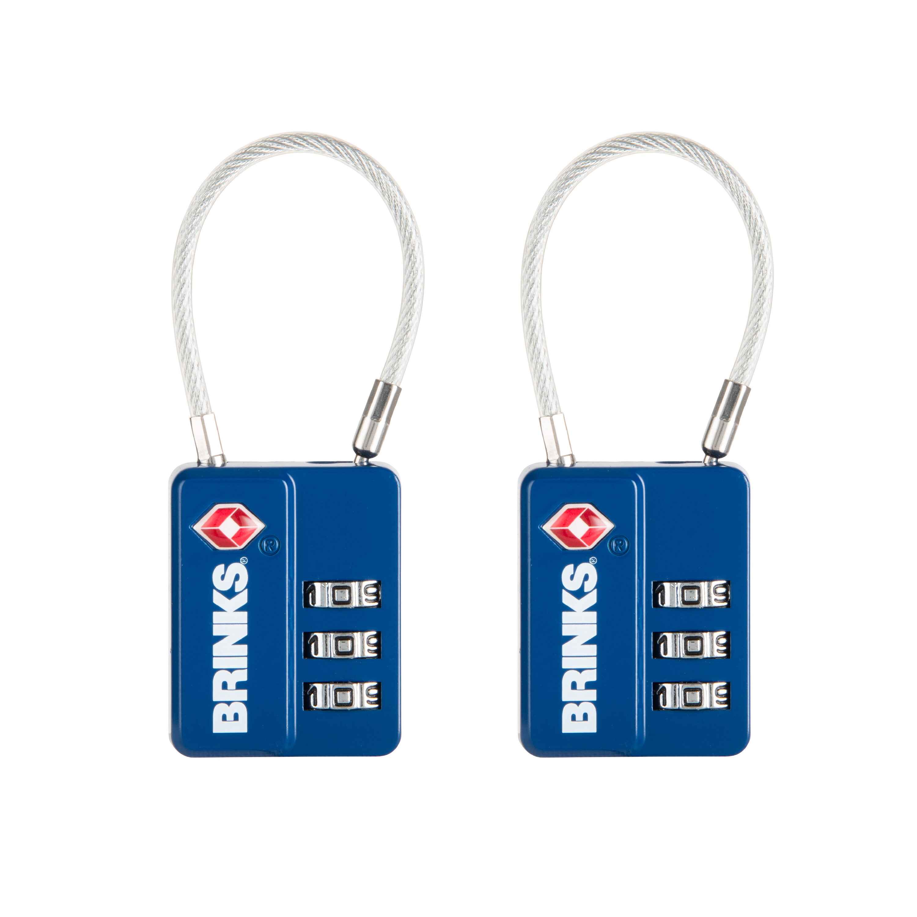 Brinks 175-25209 TSA Combination Padlock, 1-1/4-in Wide x 2-1/4-in Shackle, TSA Accepted (2-Pack)