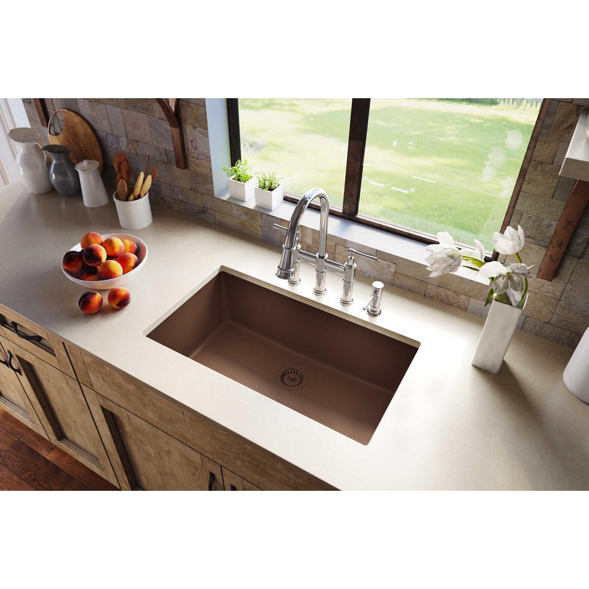 Quartz Sink Kitchen Invisible Large Single Sink Washing Basin