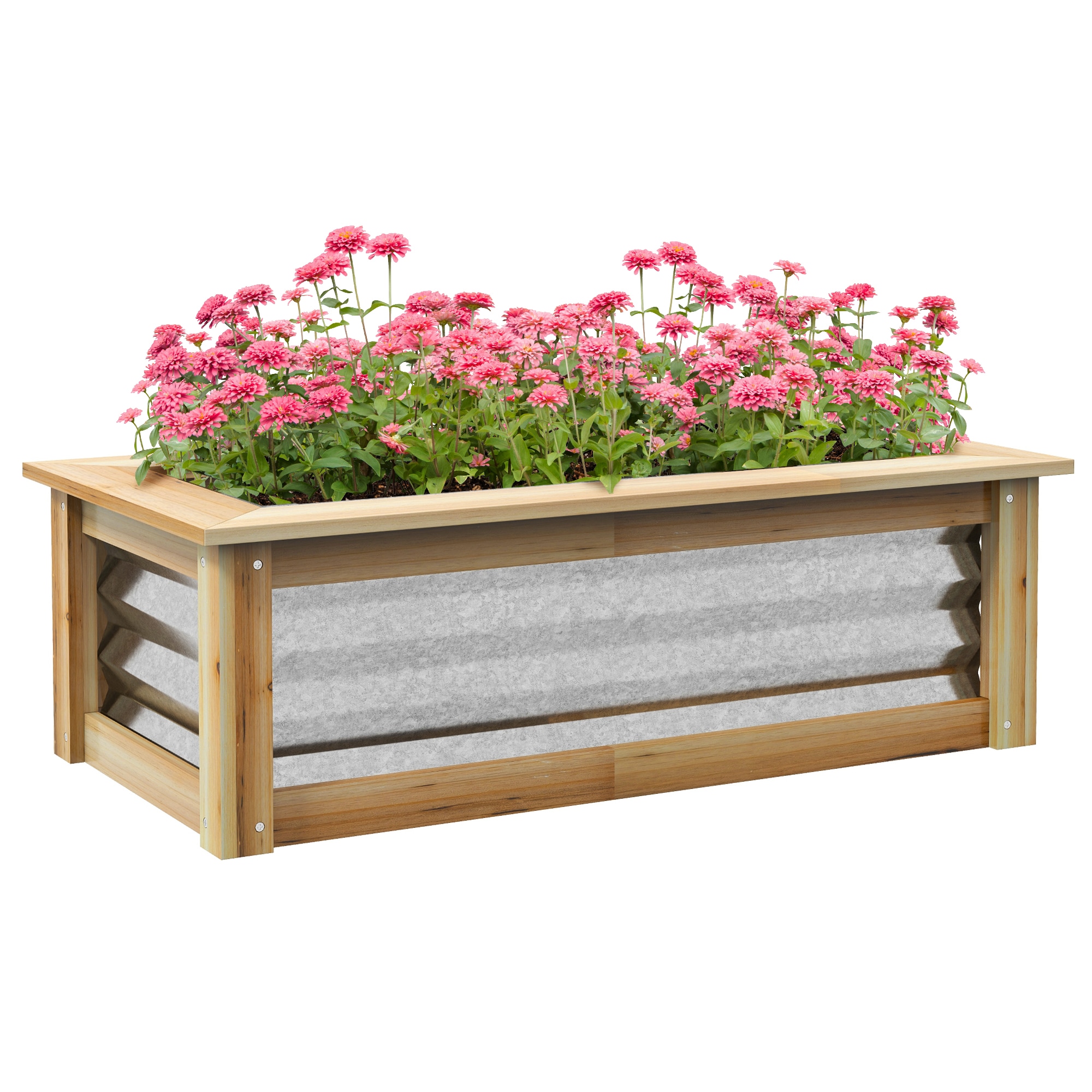 Damerin W236RA 2.94-cu ft 17.75-in W x 35.5-in L x 11.75-in H Natural Metal Raised Garden Bed