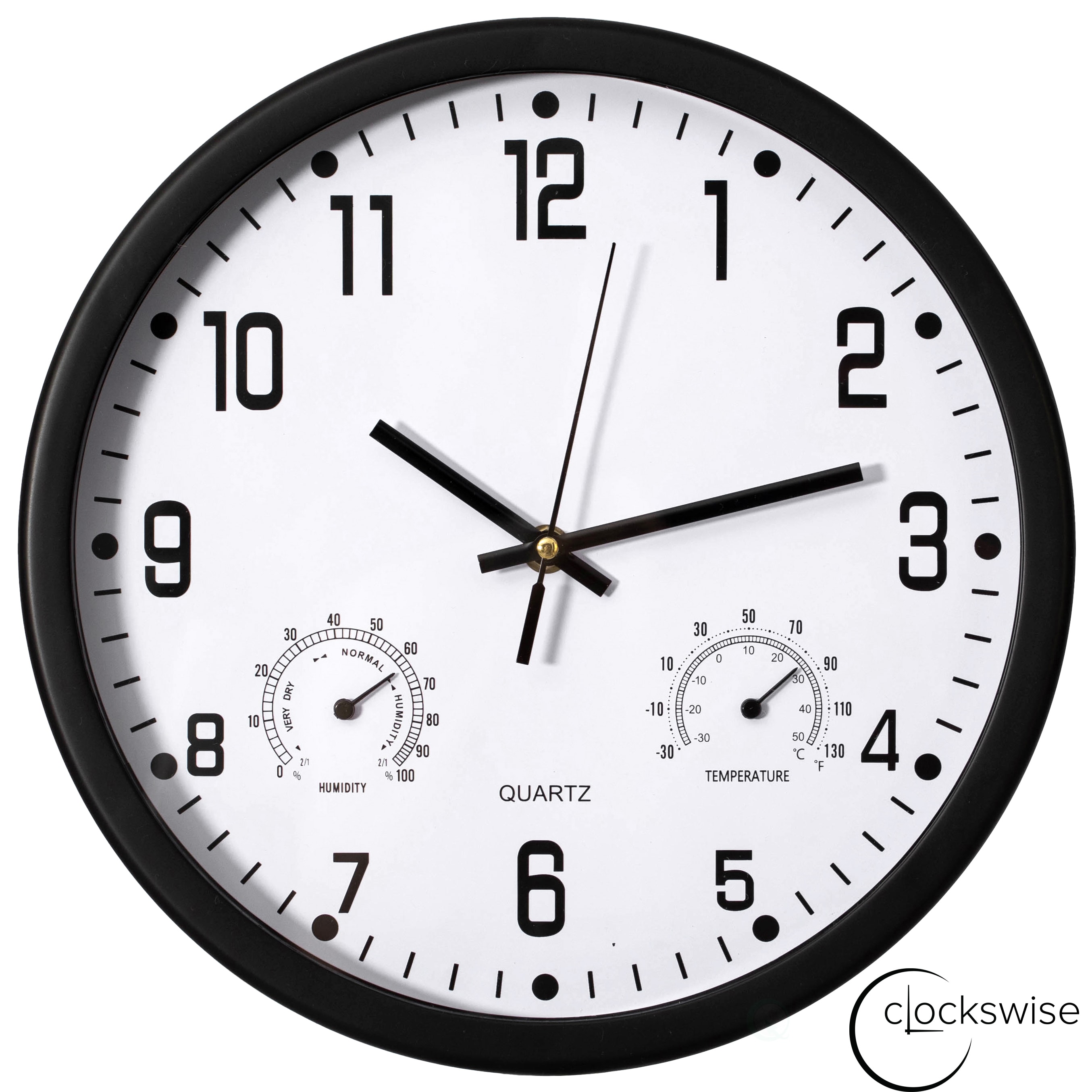 Clockswise QI004748.BK.12 Analog Round Wall Modern