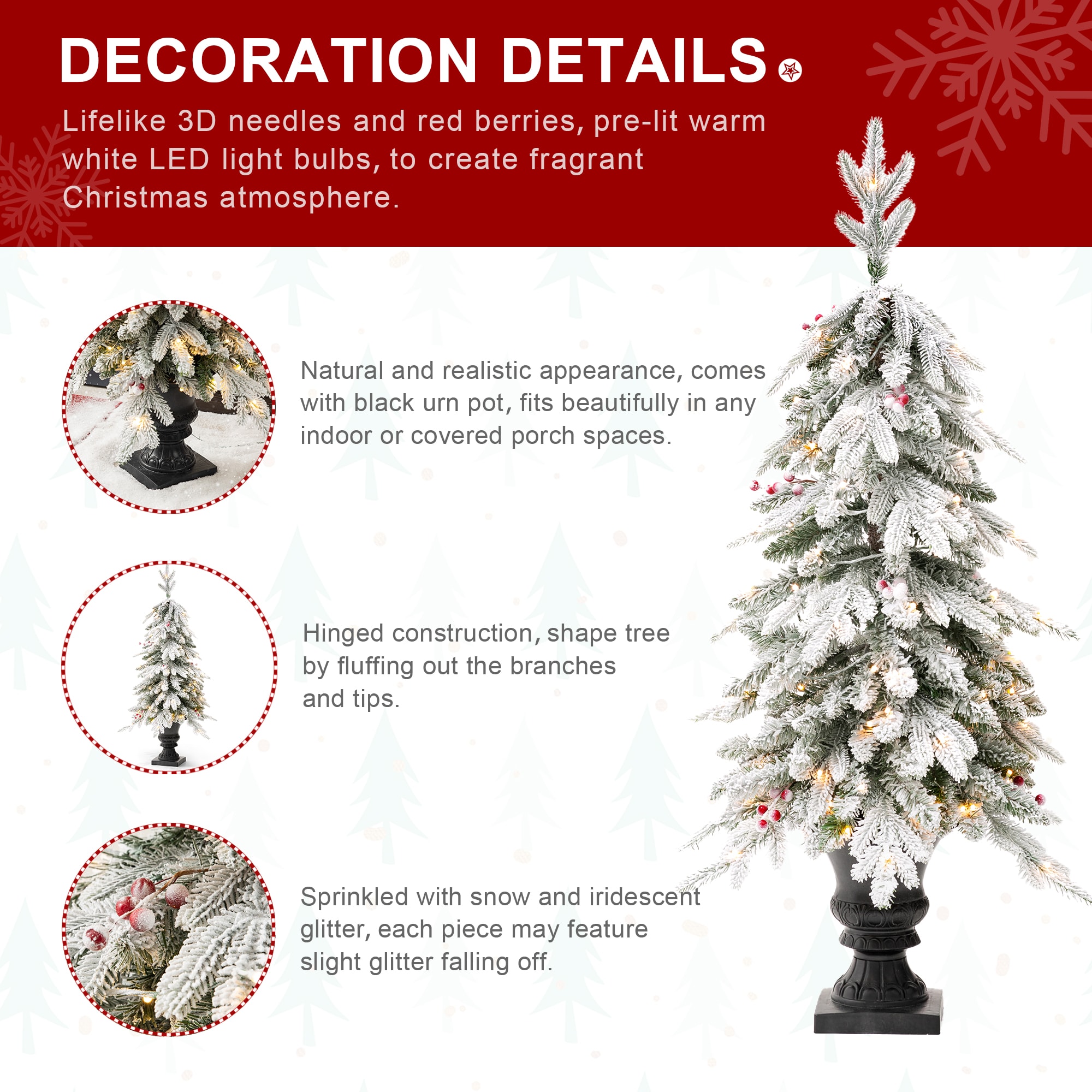 Glitzhome 2030800018 Artificial-Christmas-Trees - View #5