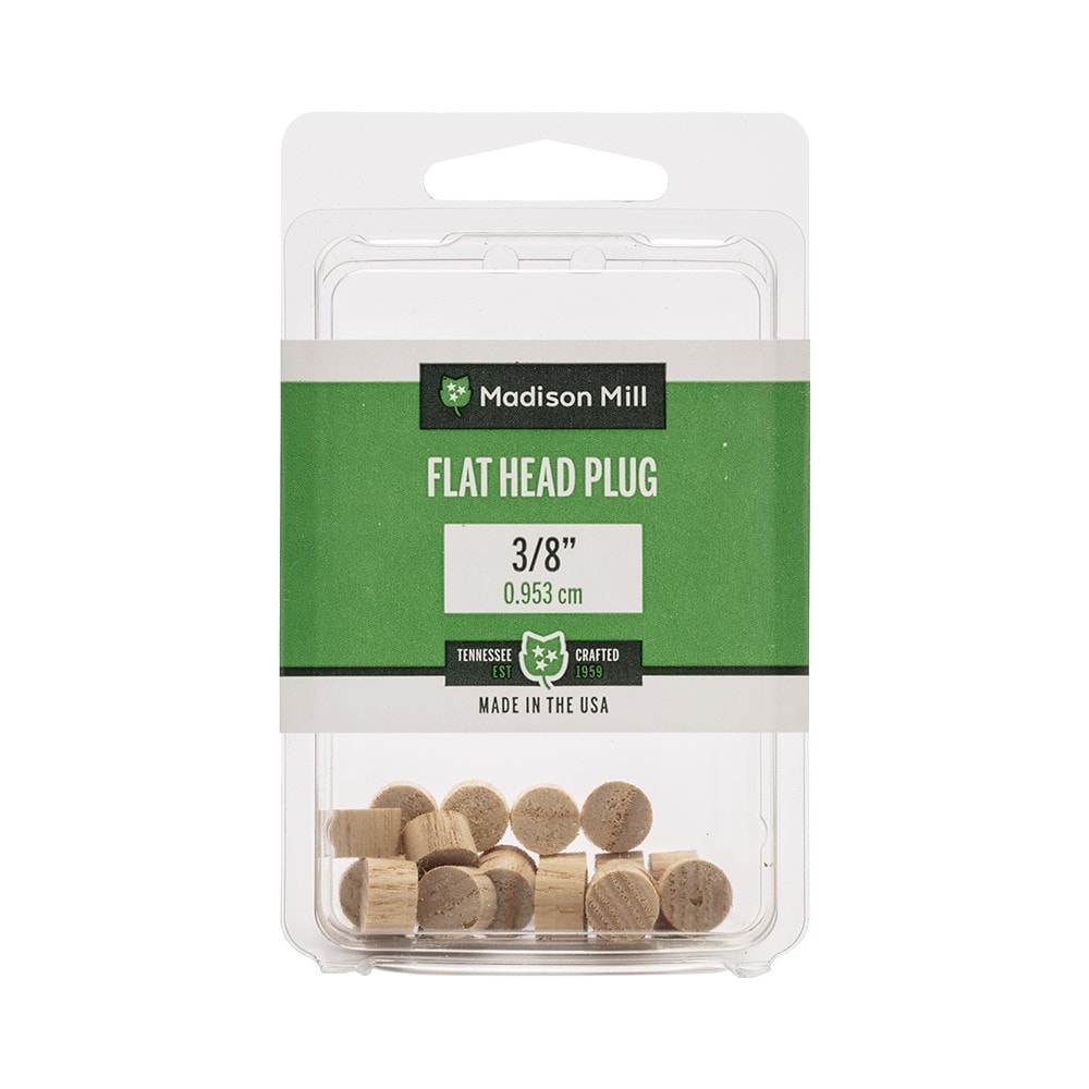 Madison Mill 9005M 20 -Pack 0.375 x 0.25 Poplar Wood Flat head plug